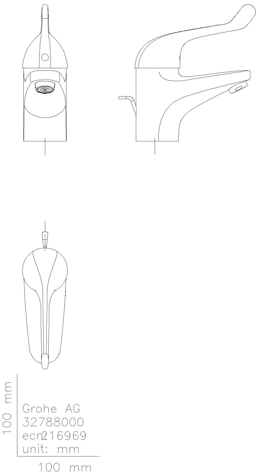GROHE Sicherheitsmisch-WT-Batterie Euroeco Special 32788 Zugst.-Ablaufgarnitur chrom
