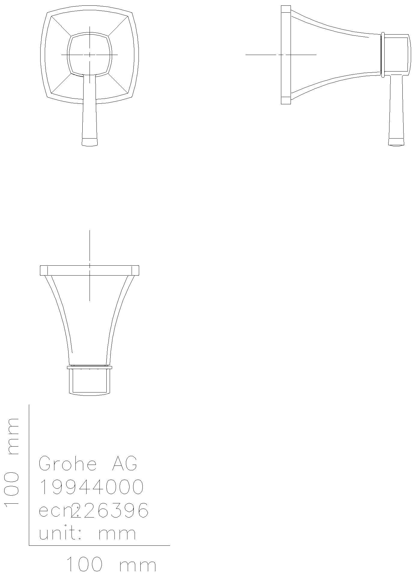 GROHE UP-Ventil Oberbau Grandera 29420 Fertigmontageset chrom/gold