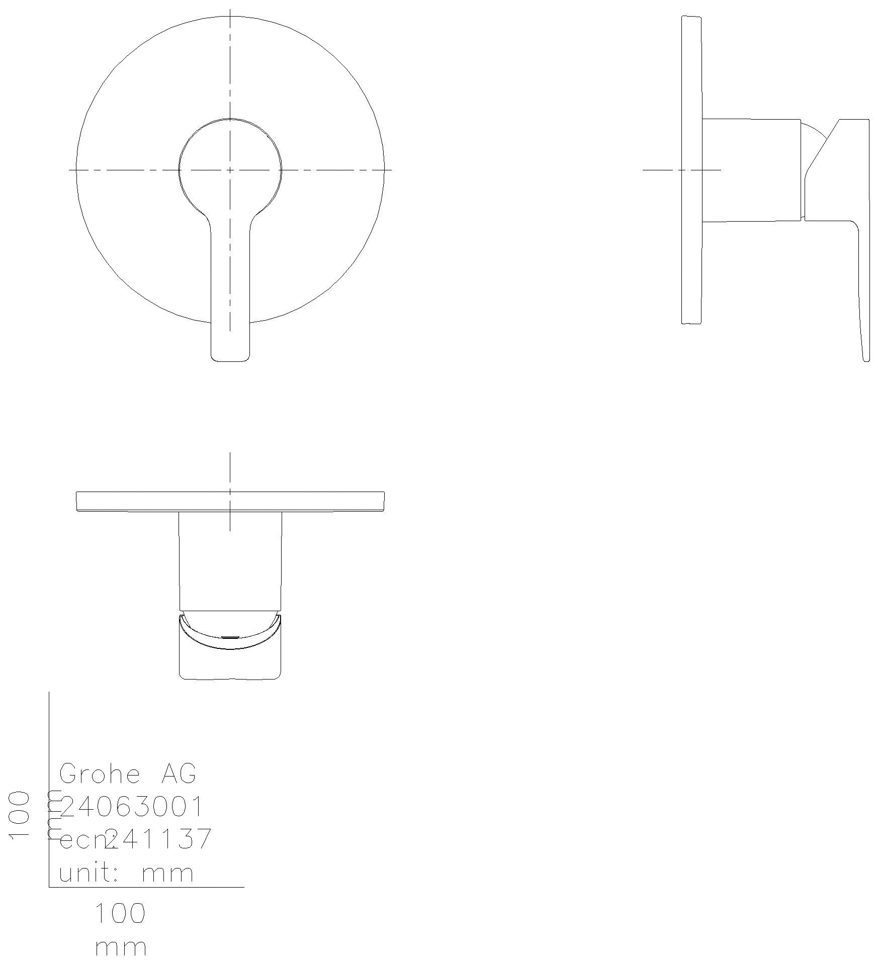 GROHE EH-Brausebatterie Lineare 24063_1 FMS für 35604 chrom