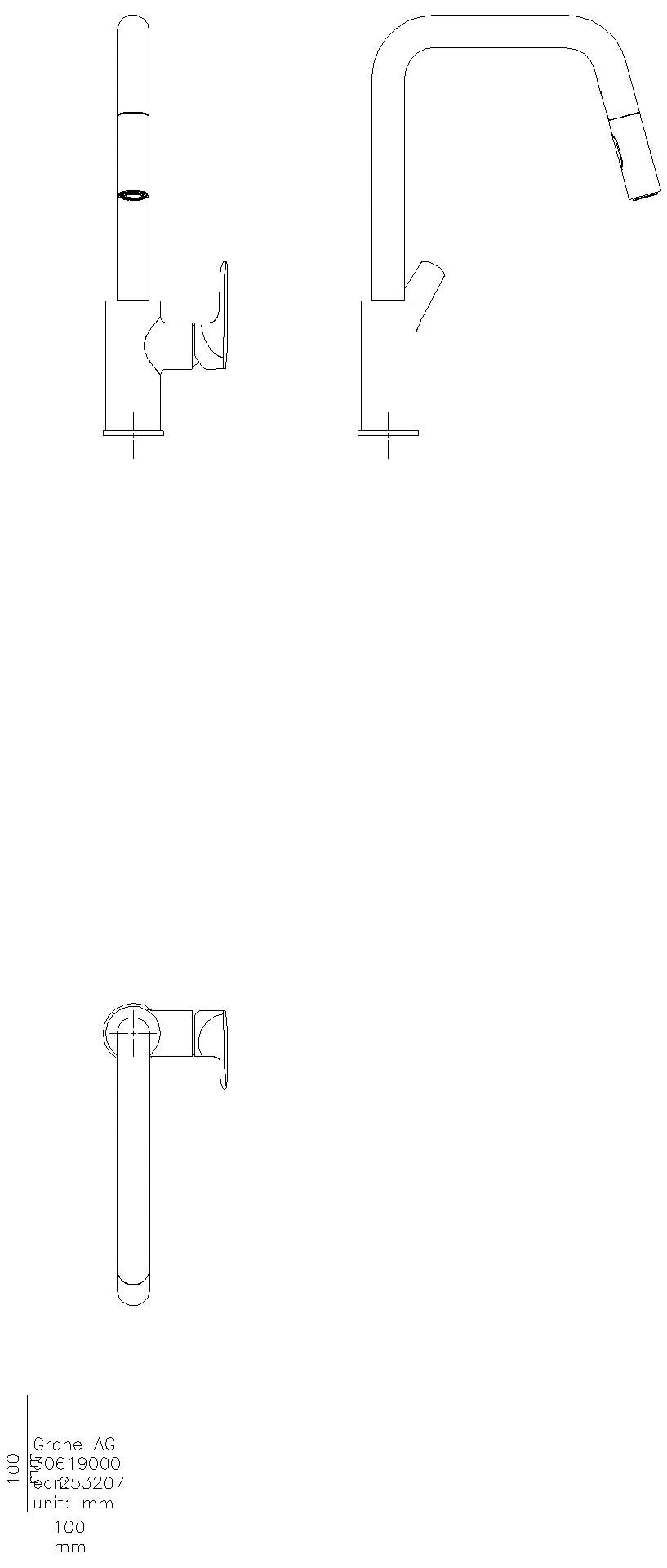 GROHE - GROHE EH-SPT-Batterie Eurosmart 30619 hoher Auslauf Dual Spülbrause supersteel