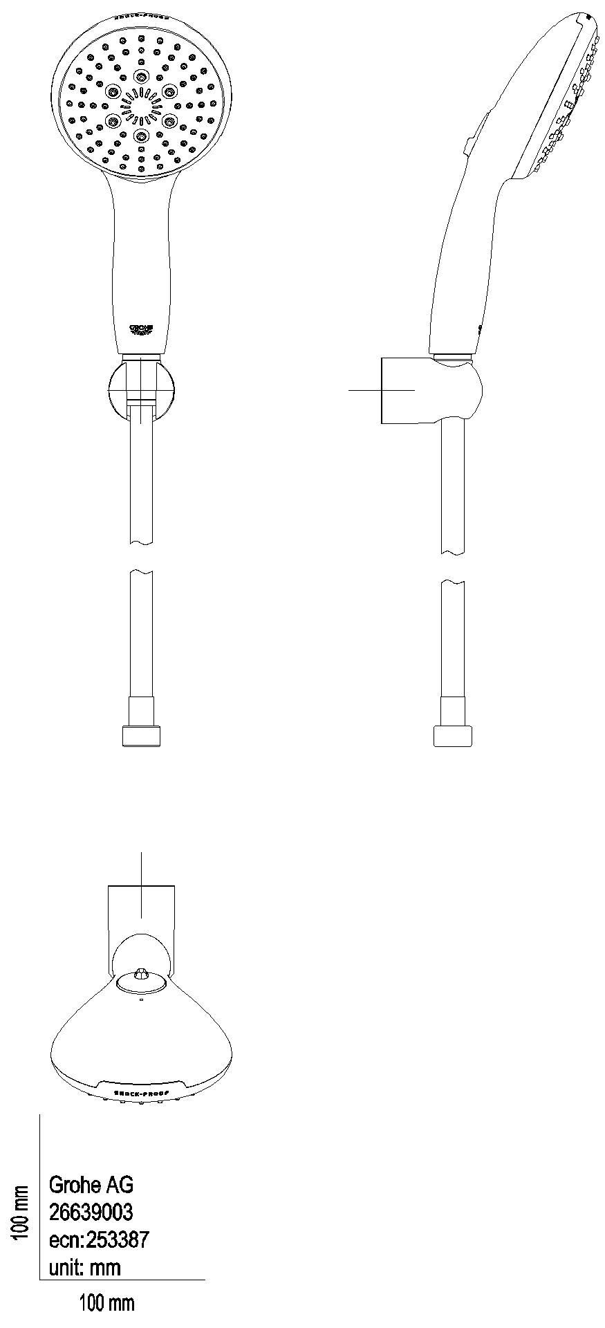 GROHE Wandhalterset Tempesta 110 26639_3 3 Strahlarten 7,4l chrom