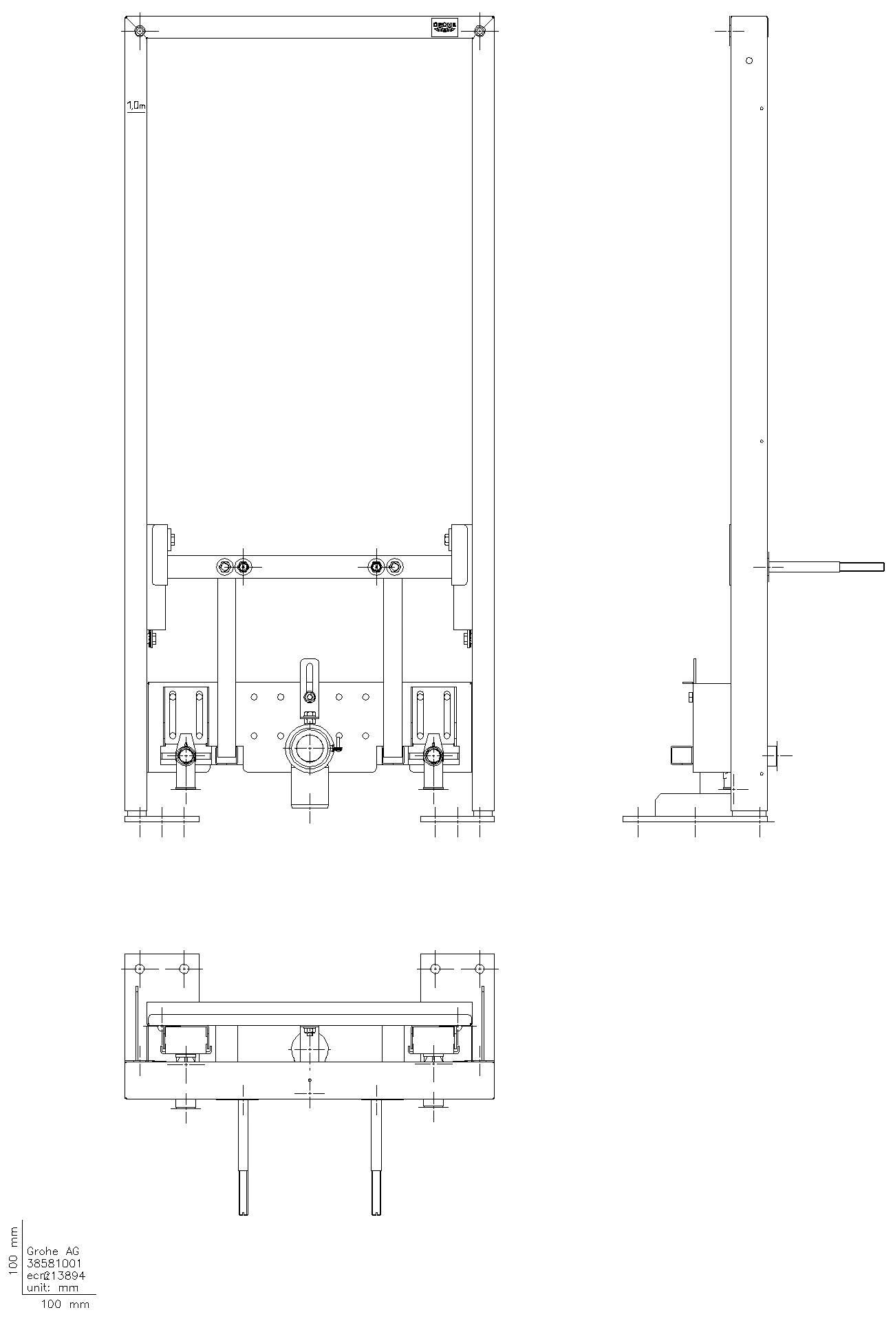 GROHE Bidet-Element Rapid SL 38581_1 Bauhöhe 1,13 m für freistehende Montage