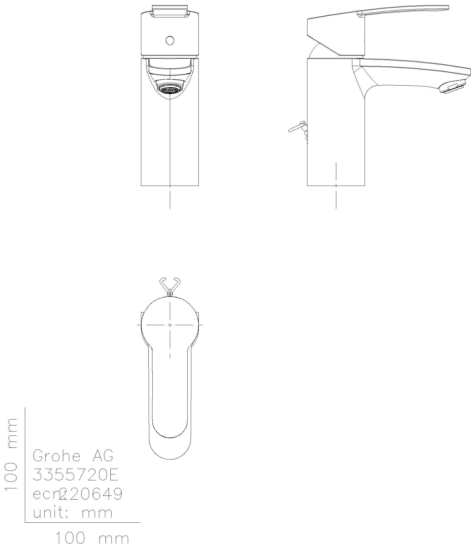 GROHE EH-WT-Batterie Eurostyle C 33557_2 EcoJoy versenkbare Kette chrom
