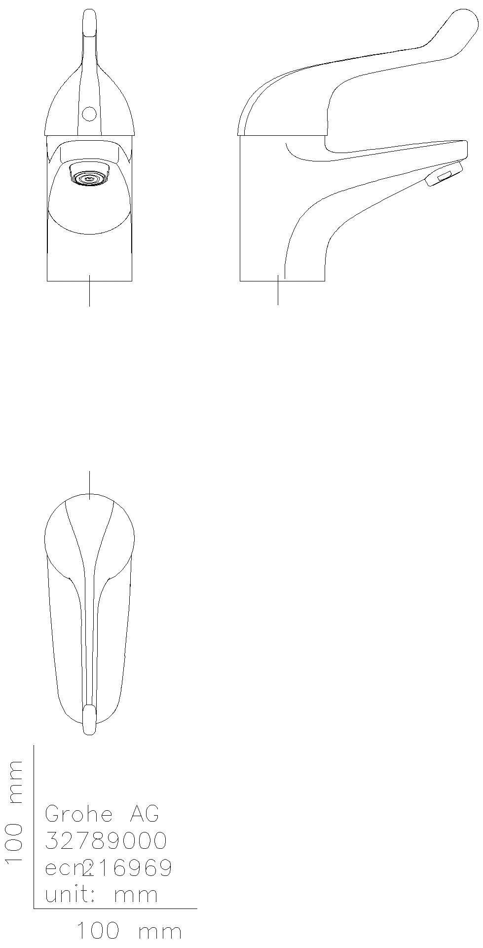 GROHE Sicherheitsmisch-WT-Batterie Euroeco Special 32789 glatter Körper chrom