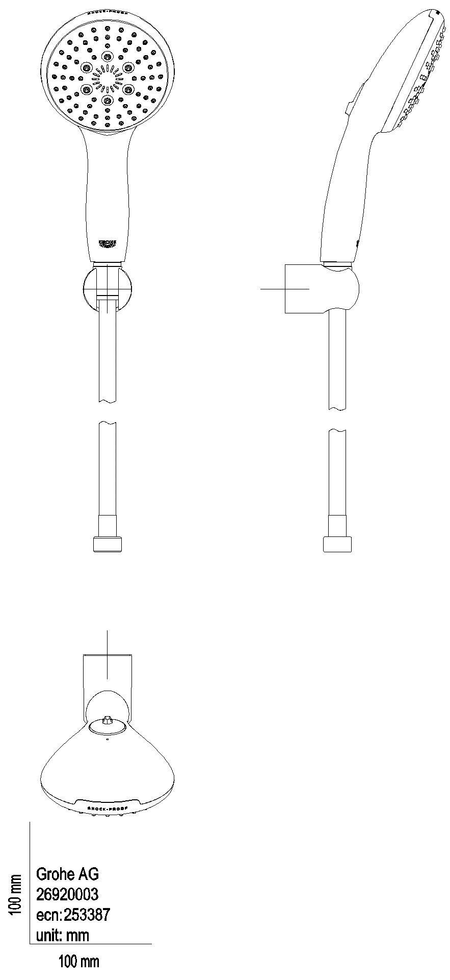 GROHE Wandhalterset Tempesta 110 26920_3 3 Strahlarten 7,4l chrom