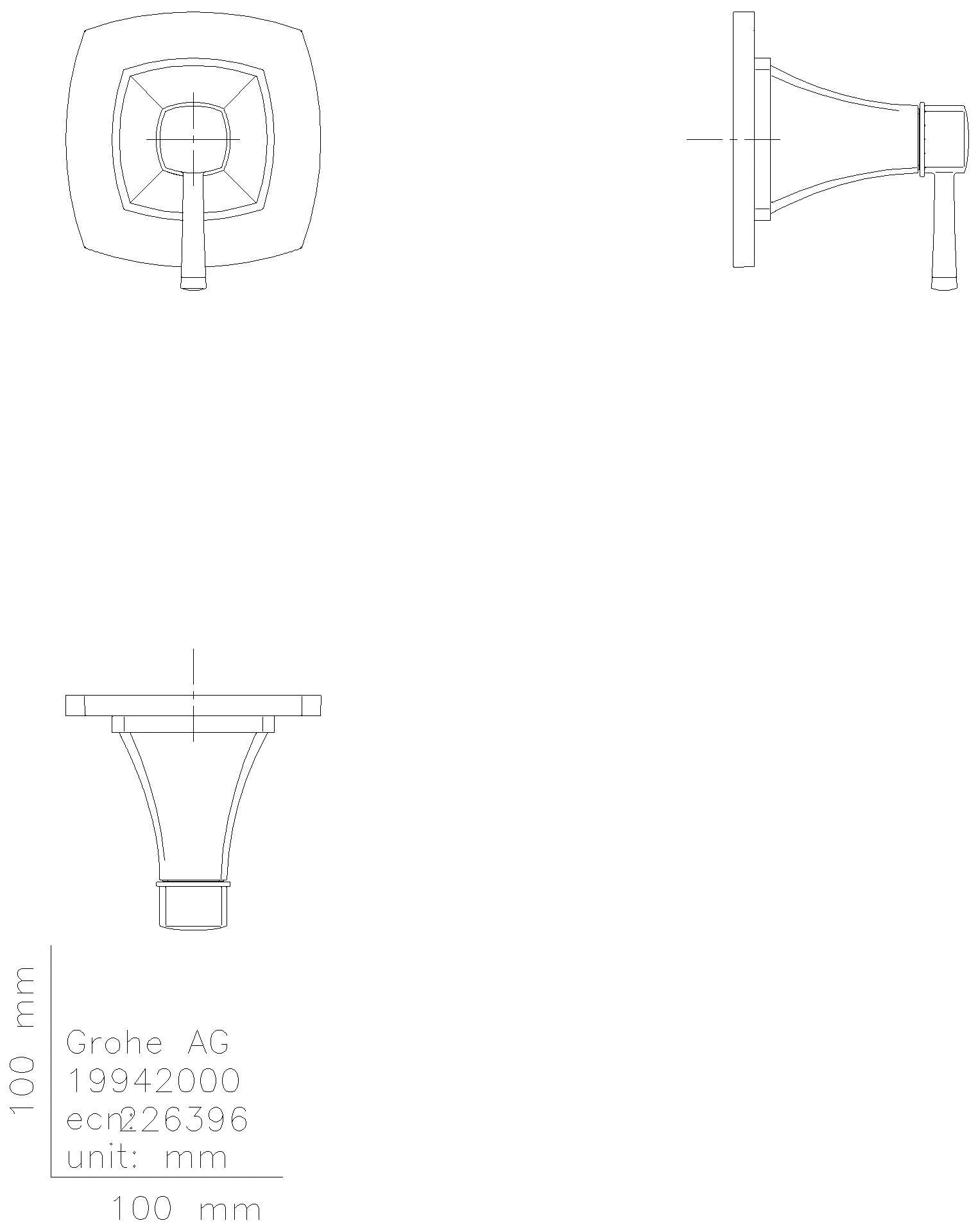 GROHE 5-Wege Umstellung Grandera 29419 Fertigmontageset chrom/gold