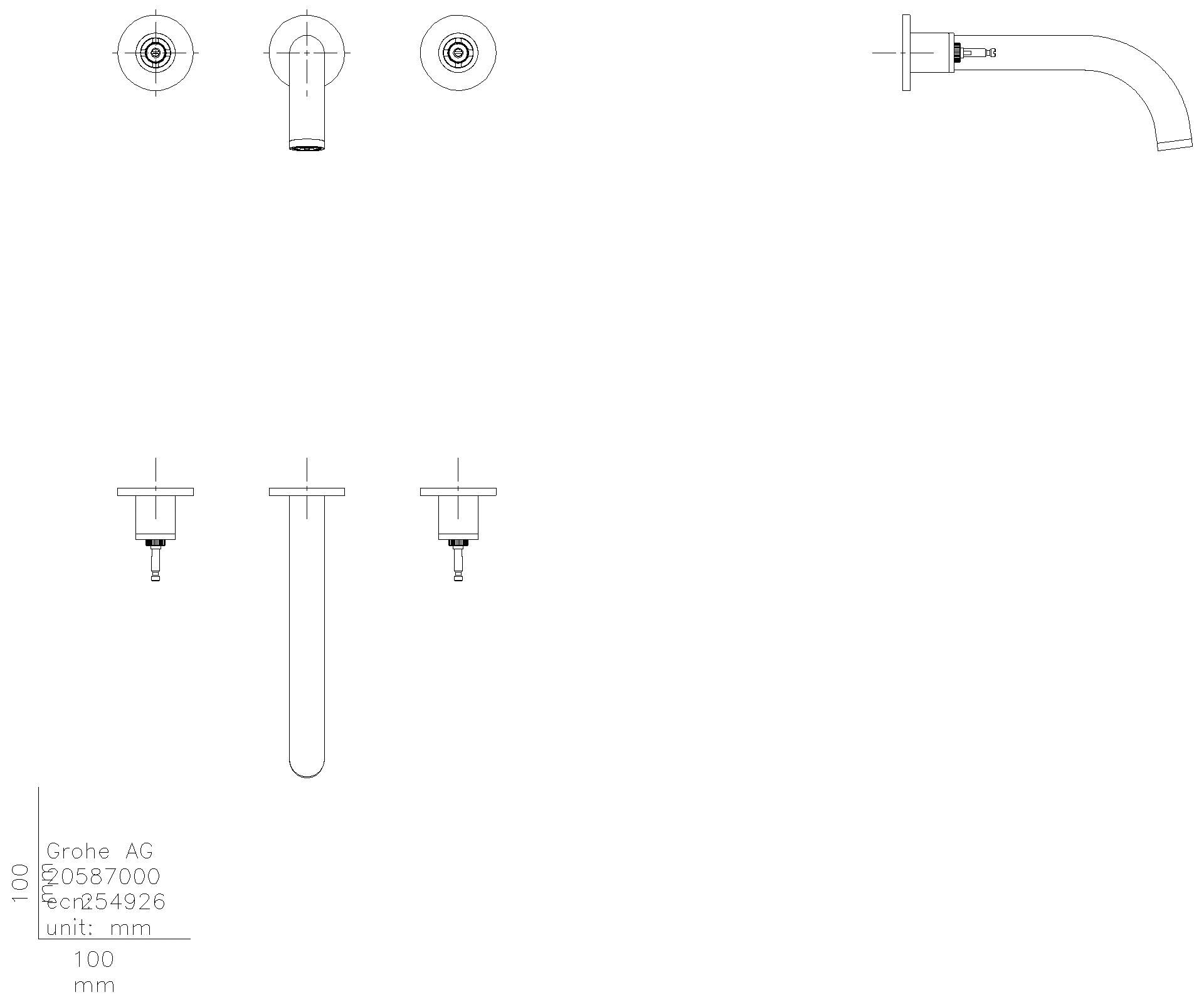 GROHE 3-L-WT-Wandbatt. Atrio Private C. 20587 FMS für Hebelgriffe phantom black