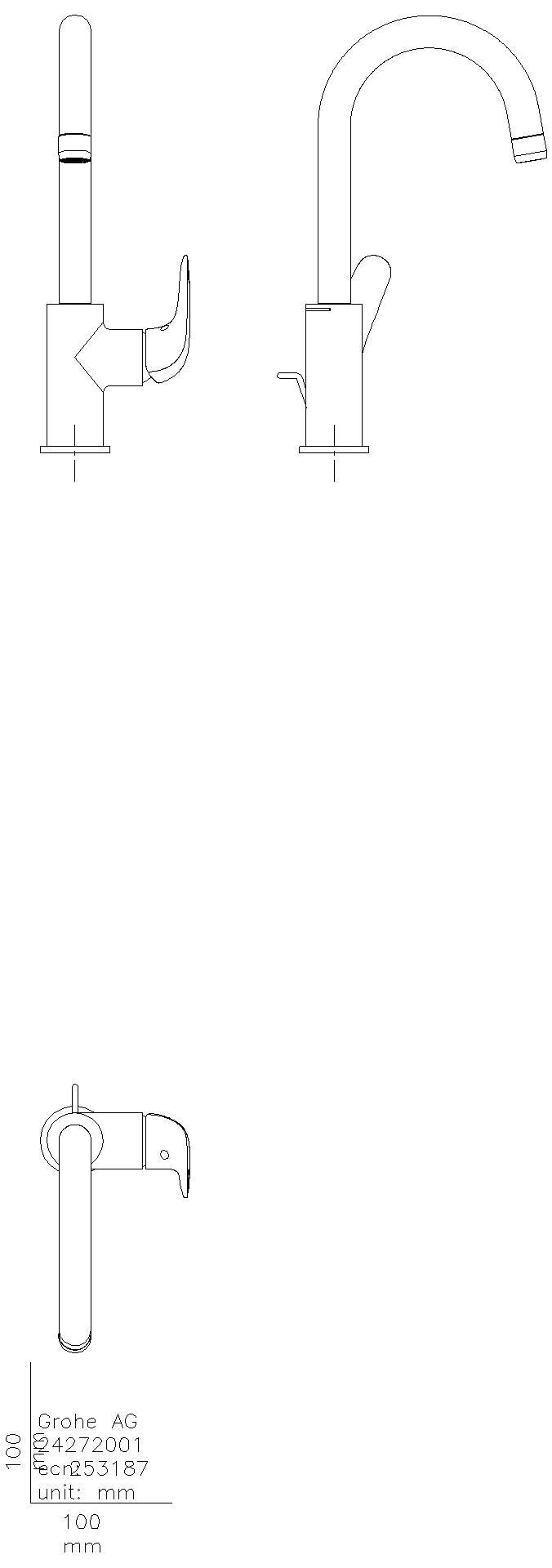 GROHE EH-WT-Batterie Euroeco 24272_1 L-Size Zugstangen-Ablaufgarnitur chrom