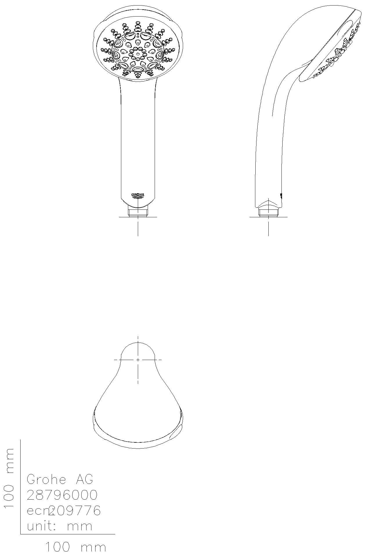 GROHE Handbrause Relexa 100 Five 28796 DN15 5 Strahlarten chrom