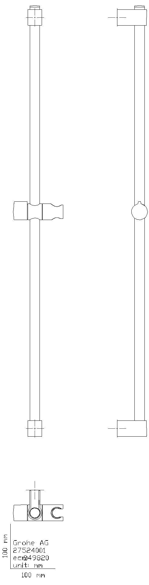 GROHE Brausestange Tempesta 27524_1 900mm matt black