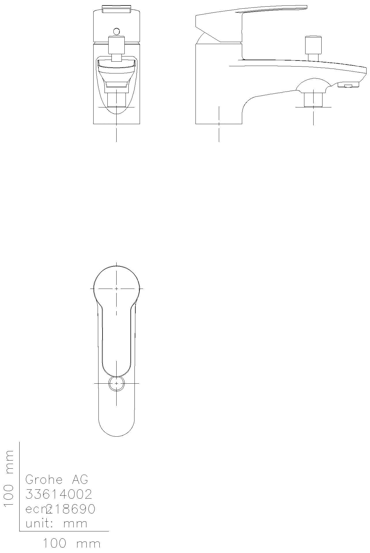 GROHE EH-Wannenbatt. Eurostyle C 33614_2 Einlochmontage chrom