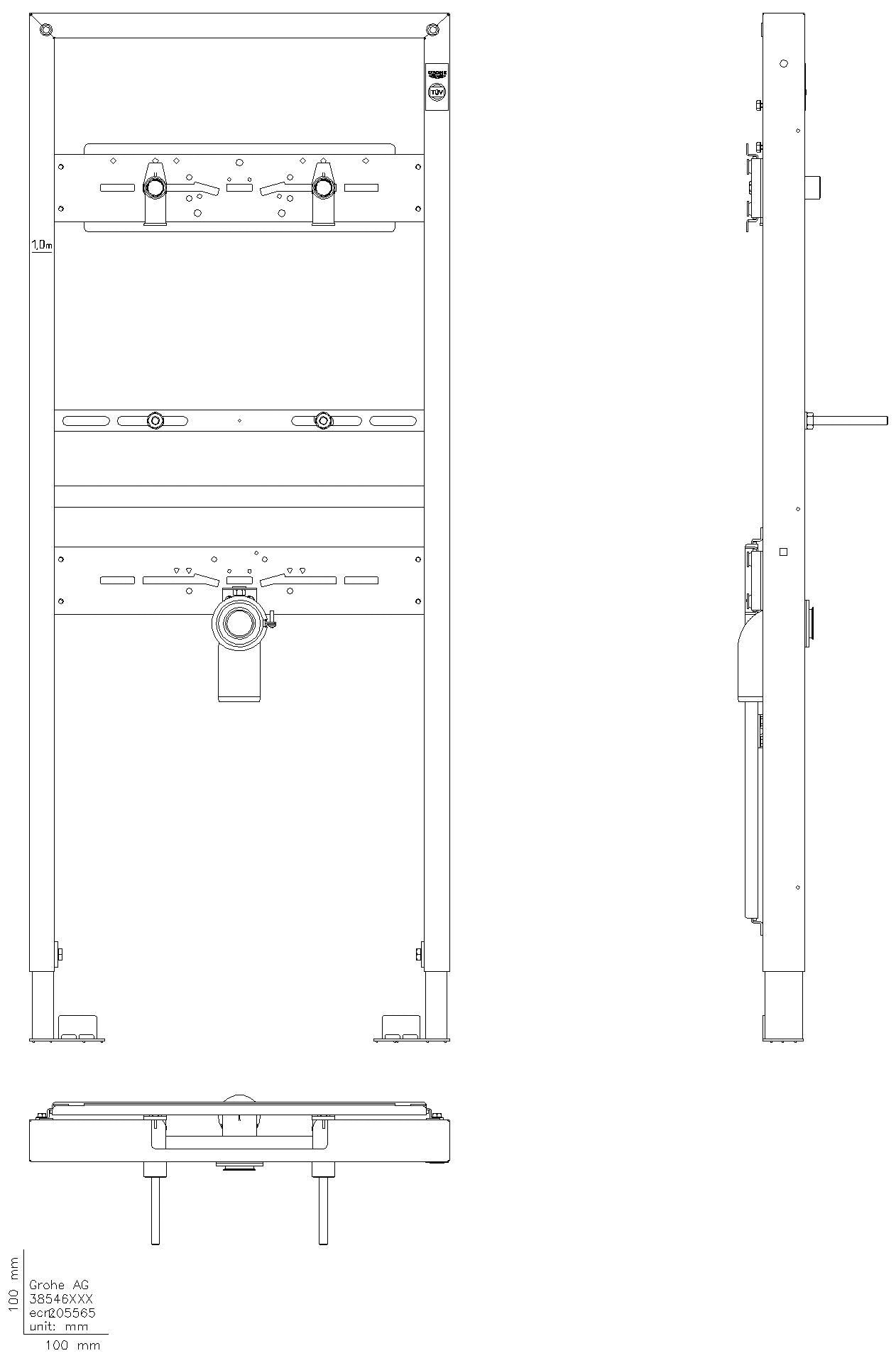 GROHE Waschtisch-Element Rapid SL 38546 für Wandbatterie Bauhöhe 1,30m