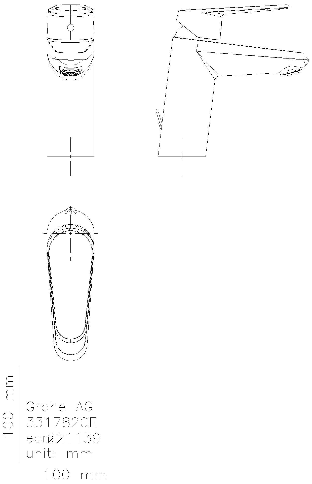 GROHE EH-WT-Batterie Eurodisc C 33178_2 EcoJoy mit versenkbarer Kette chrom