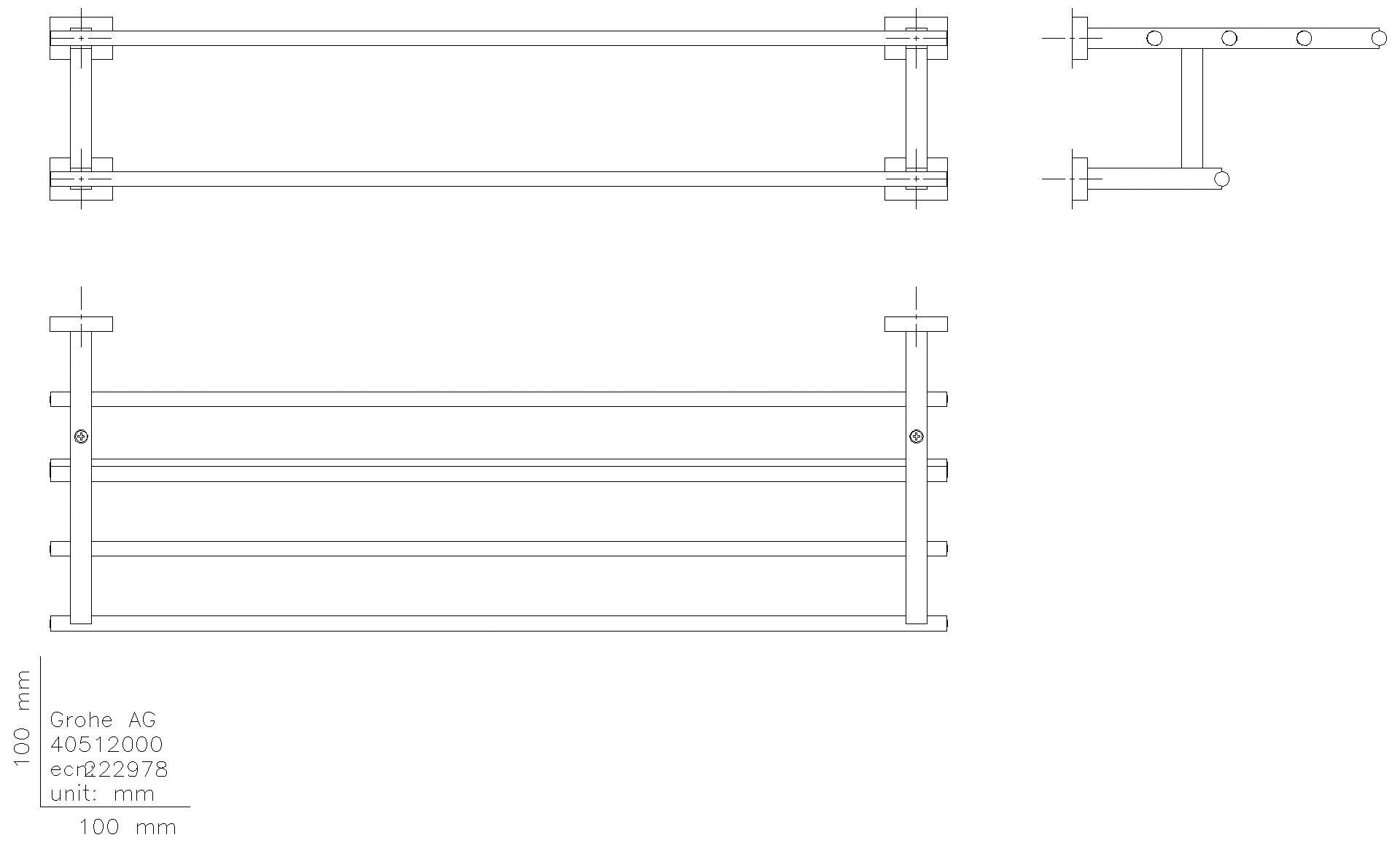 GROHE Multi-Badetuchhalter Essentials Cube 40512_1 558mm Metall supersteel