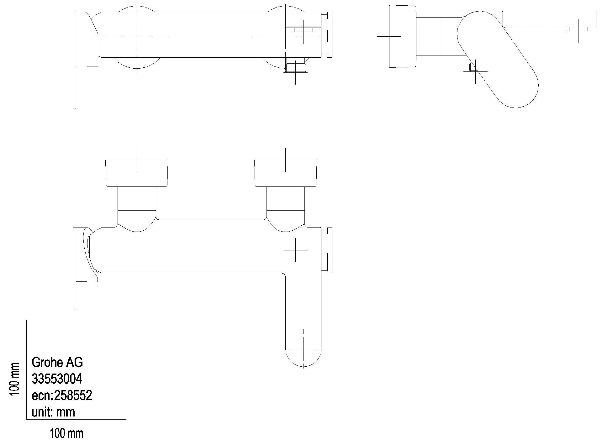 GROHE EH-Wannenbatterie Plus 33553_4 Wandmontage chrom
