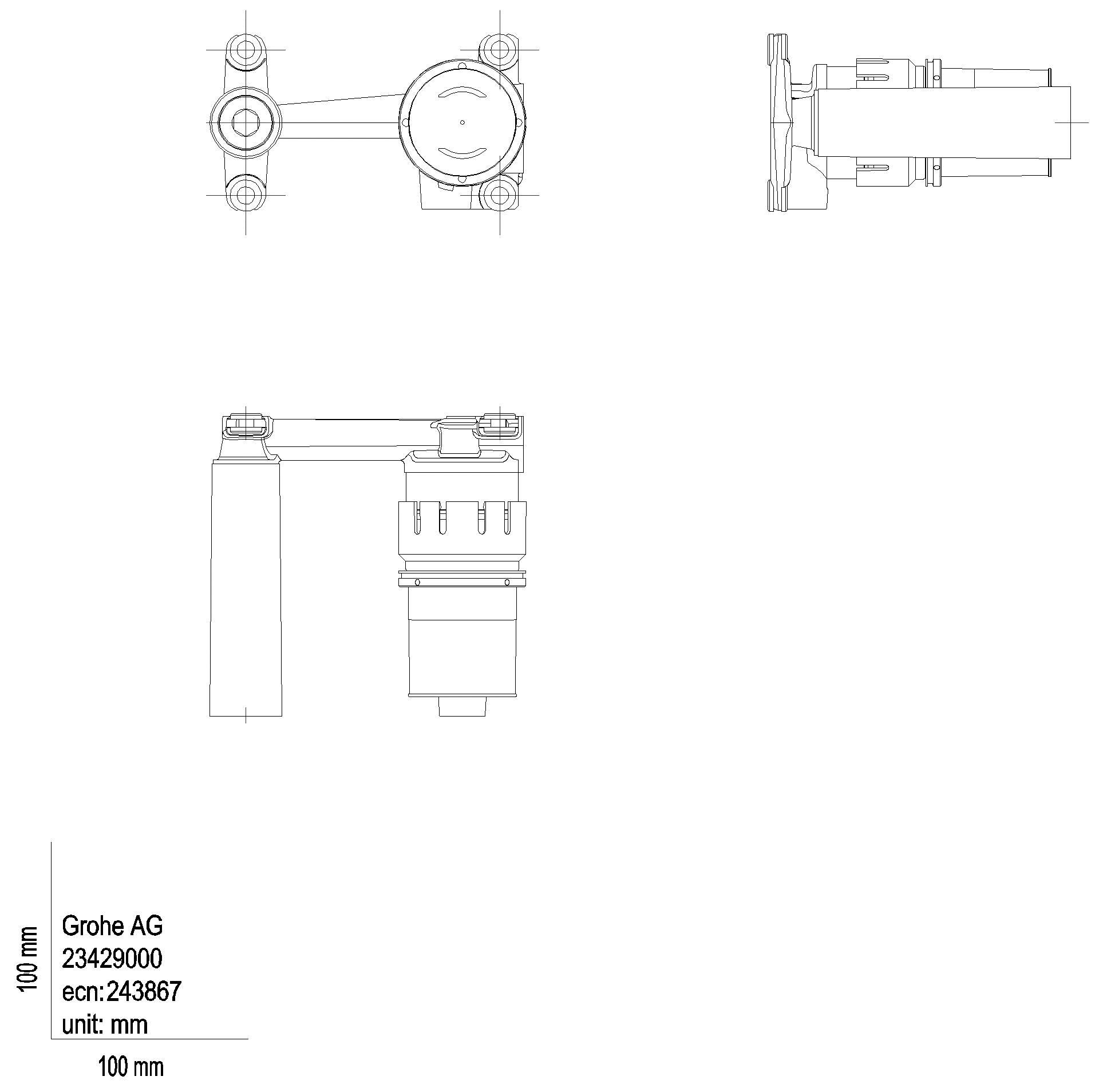 GROHE - GROHE Einhand-UP-Einbaukörper 23429 für Joystick 2-Loch-WT-Batterien