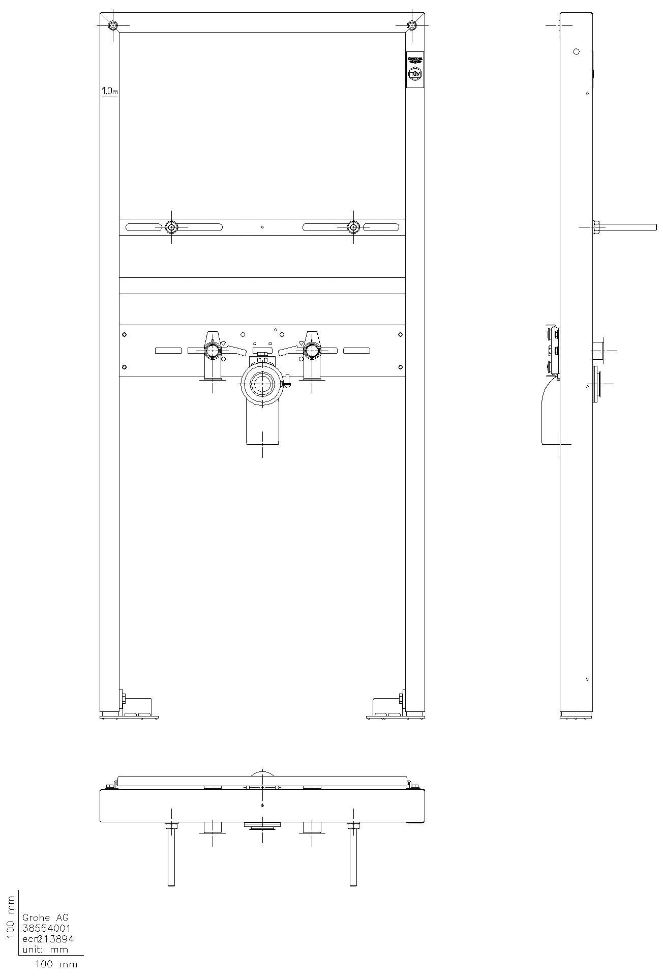 GROHE Waschtisch-Element Rapid SL 38554_1 für Einlochbatterie BH 1,13 m
