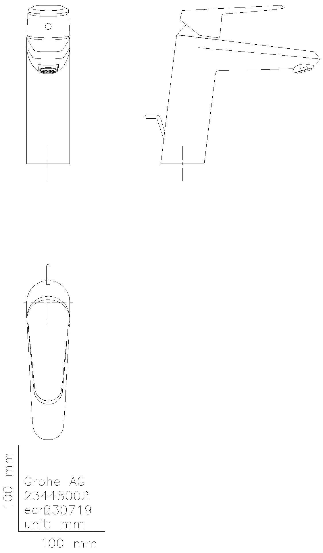 GROHE EH-WT-Batterie Eurodisc C 23448_2 mittelhohe Ausführung chrom