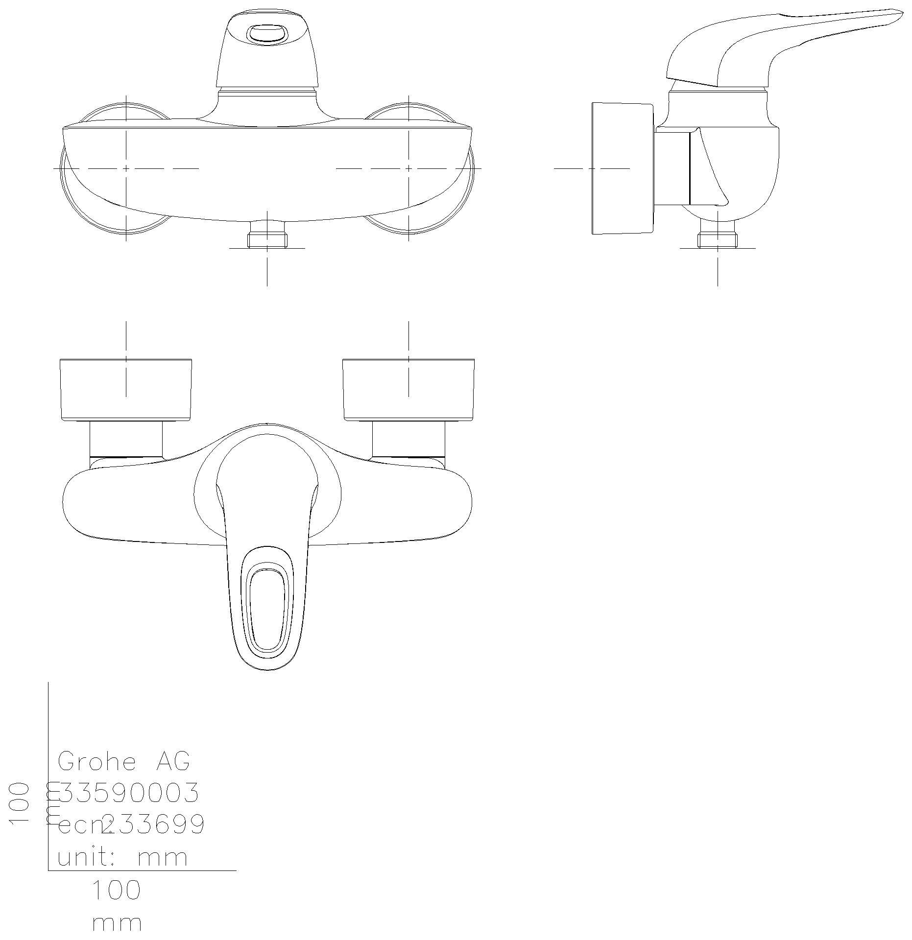 GROHE EH-Brausebatterie Eurostyle 33590_3 Wandmontage chrom