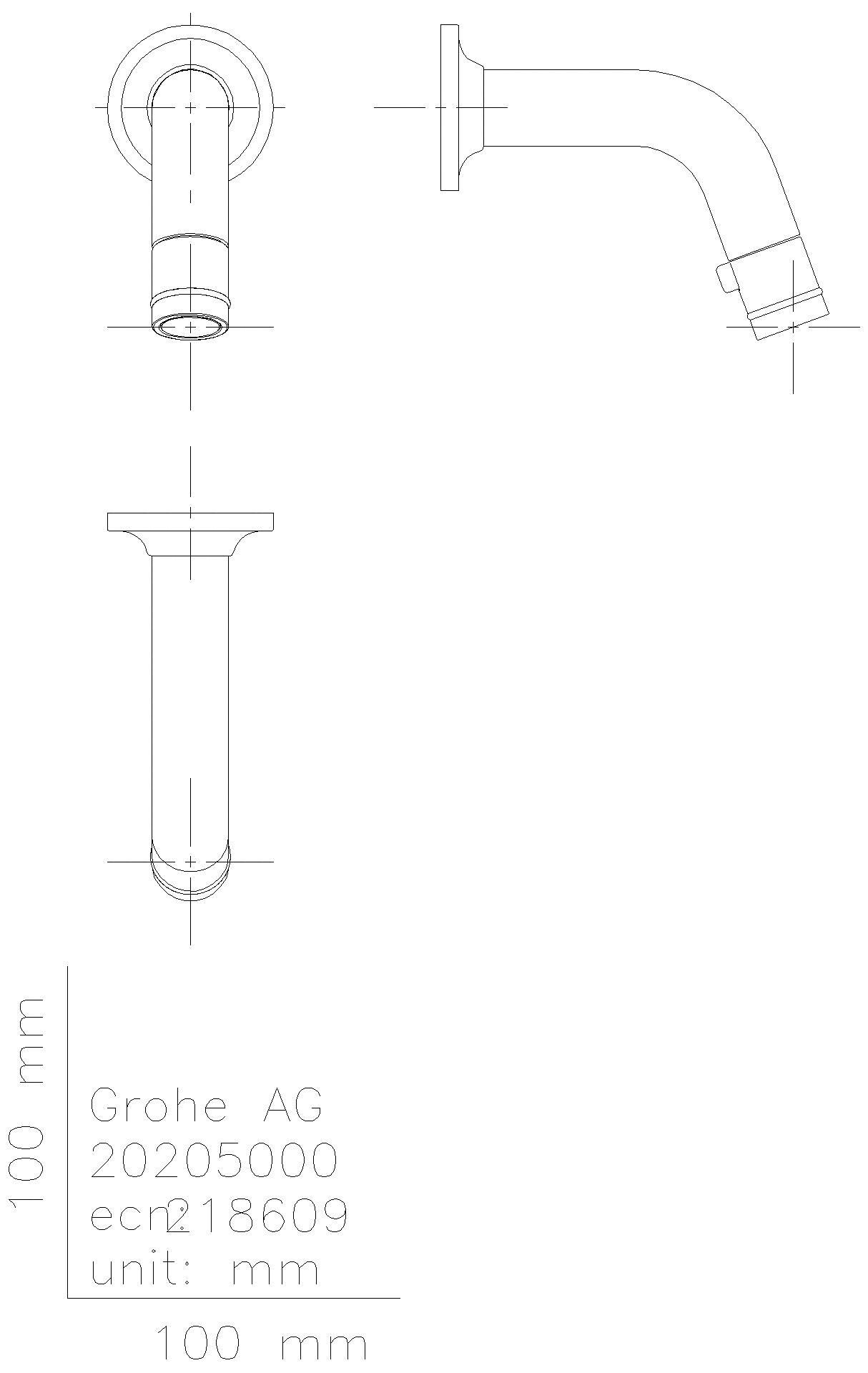 GROHE - GROHE WT-Wandauslaufventil Universal 20205 Ausladung 106mm chrom