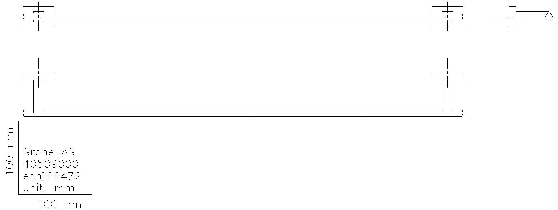 GROHE Badetuchhalter Essentials Cube 40509_1 558mm Metall chrom