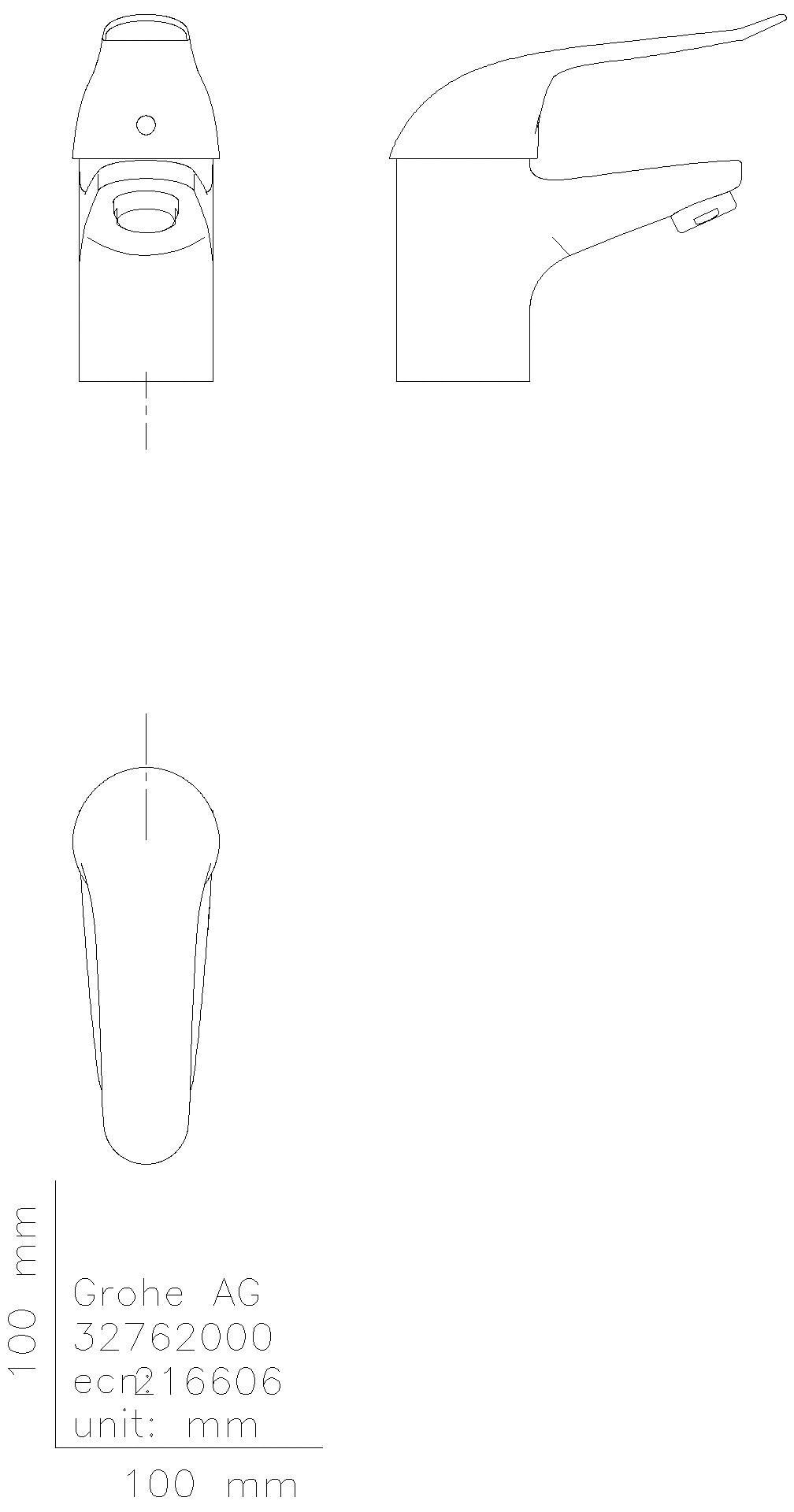 GROHE EH-WT-Batterie Euroeco Special 32762 glatter Körper chrom
