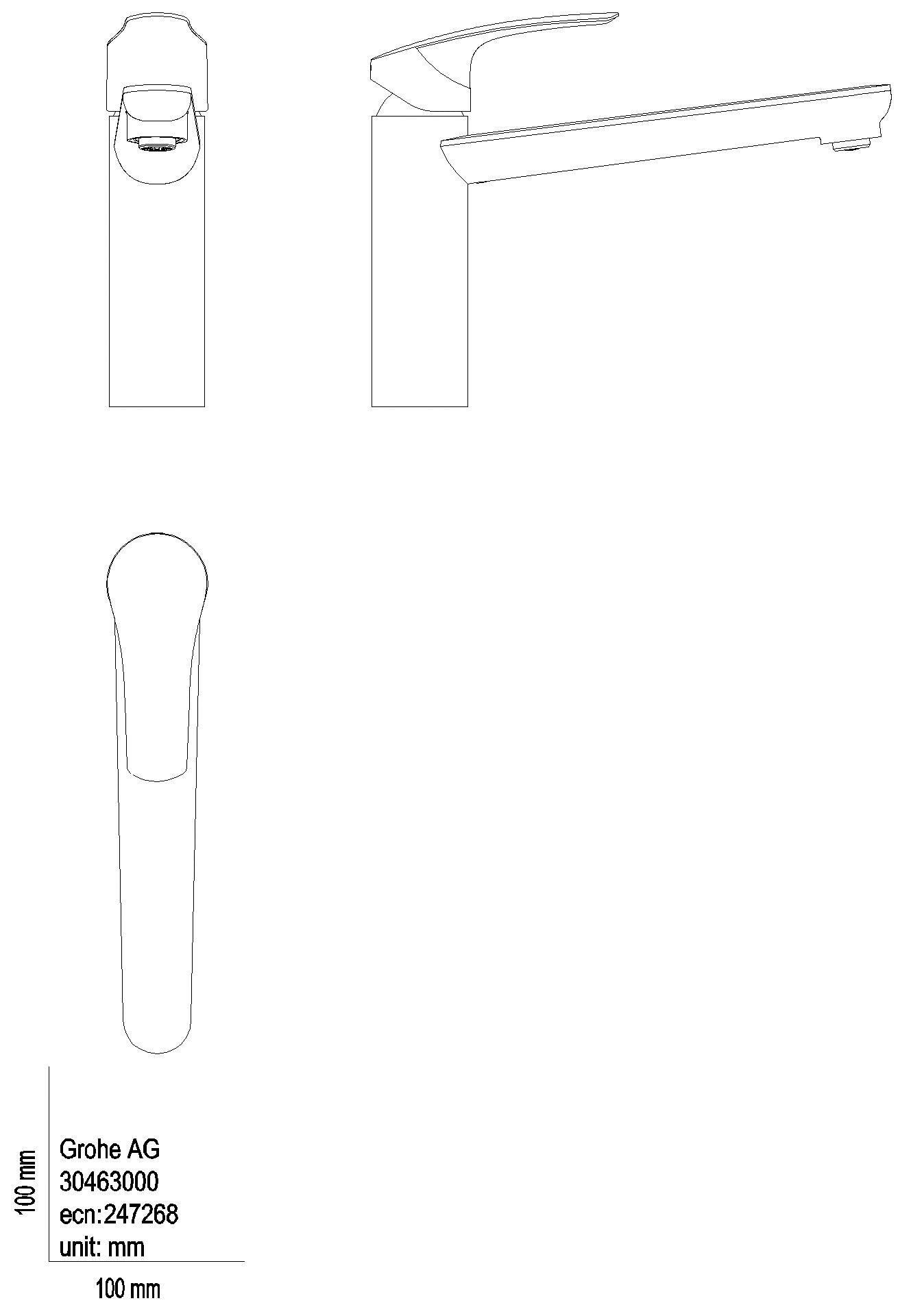 GROHE - GROHE EH-SPT-Batterie Eurosmart 30463 mittelhoher Auslauf supersteel