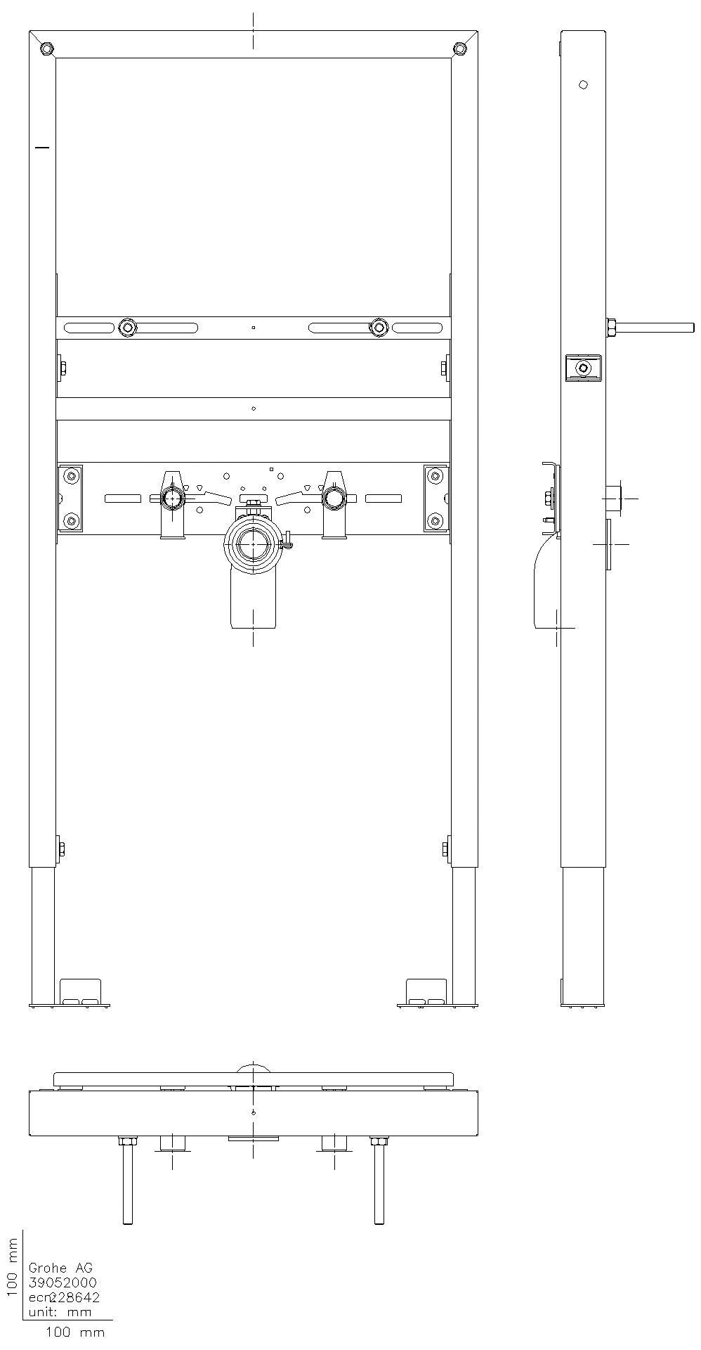 GROHE Waschtisch-Element Rapid SL 39052 1,13m Bauhöhe höhenverstellbar
