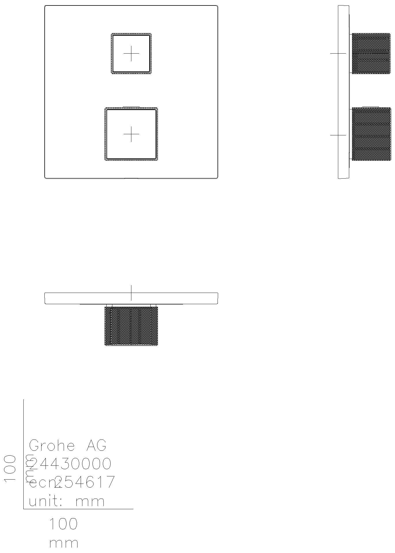 GROHE - GROHE THM-Brausebat. All. Bril. PC 24430 FMS Griff VN-Caesarstone chrom