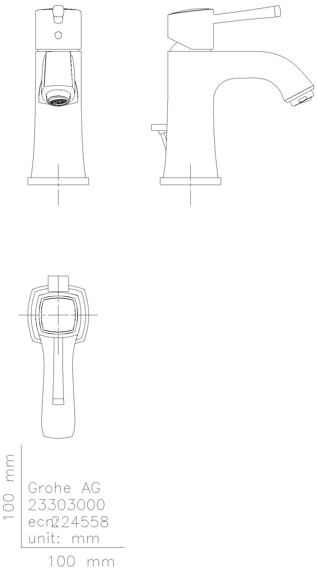 GROHE EH-Waschtischbatterie Grandera 24369 M-Size Zugst.-Ablaufg. chrom/gold