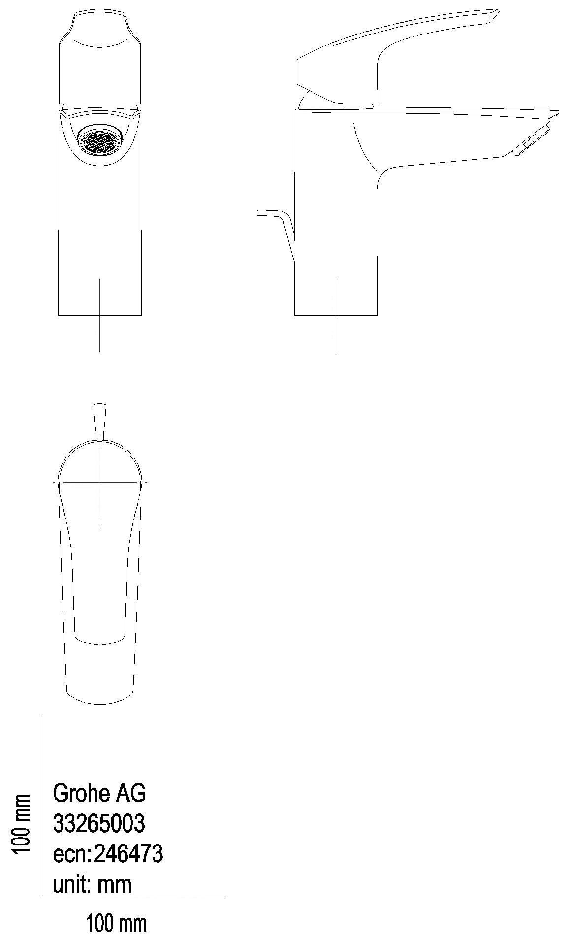 GROHE EH-WT-Batterie Eurosmart 33265_3 S-Size Zugstangen-Ablaufgrt. matt black