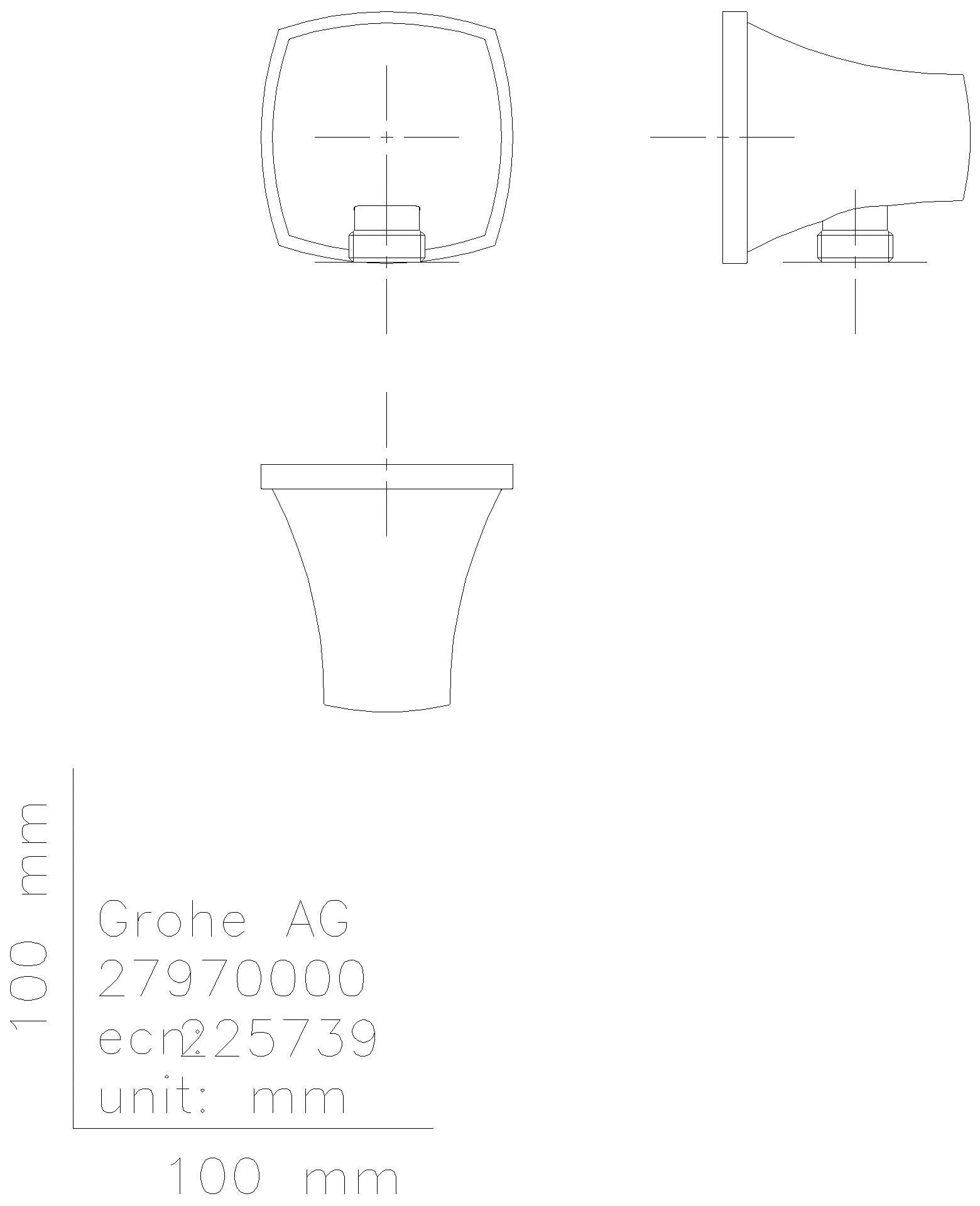 GROHE Wandanschlussbogen Grandera 26897 Außengewinde eigensicher chrom/gold