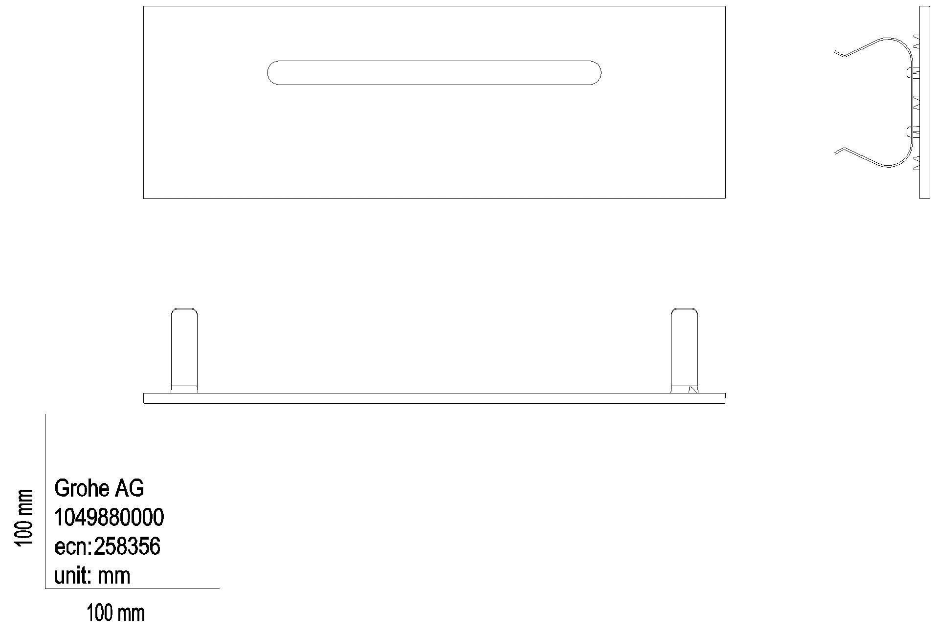 GROHE Deckenbr.Abdeckung RSH Aqua 104988 Cascade/Rainfall satin steel