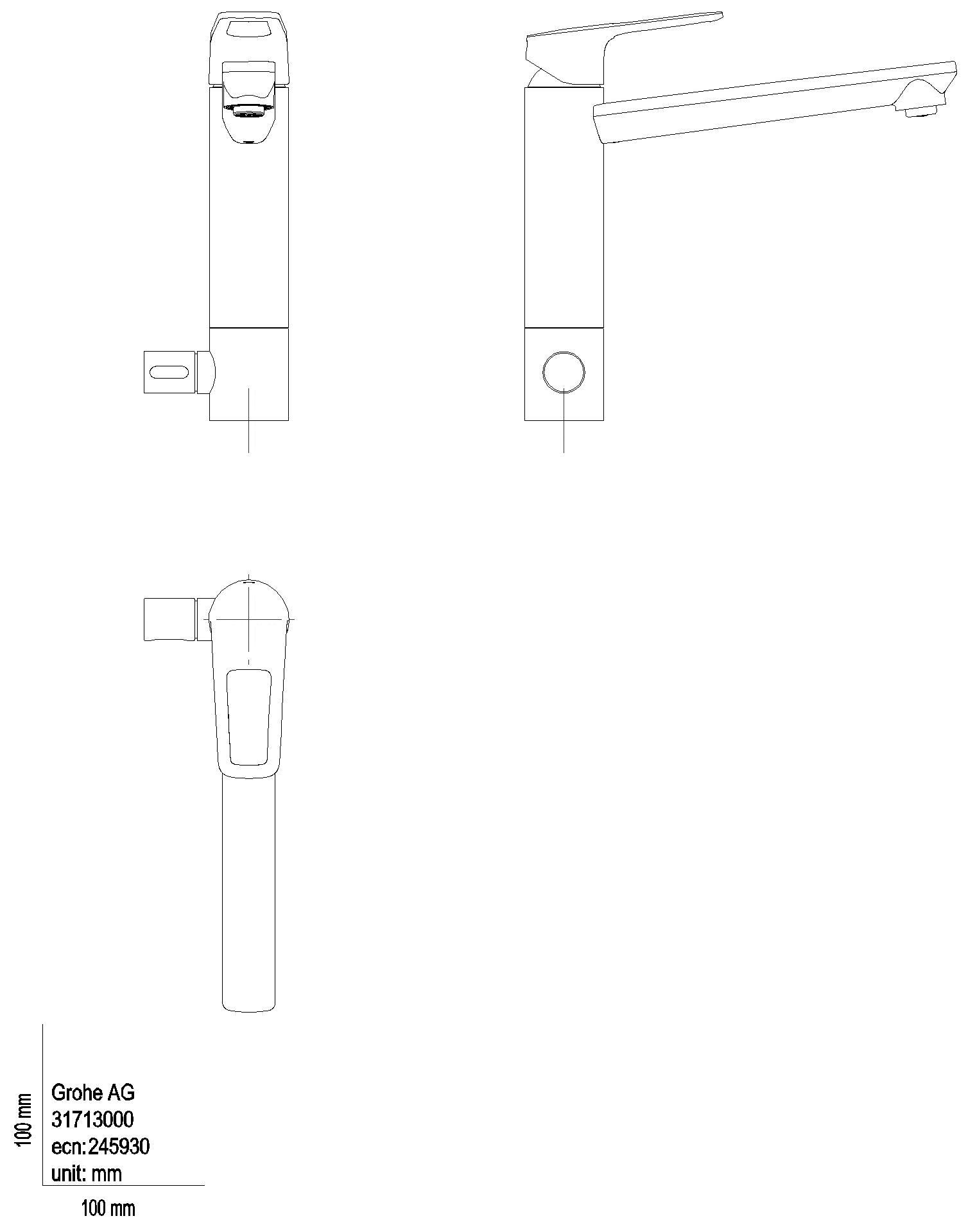 GROHE EH-Spültischbatterie BauLoop 31713 mittelhoher Absperrventil chrom