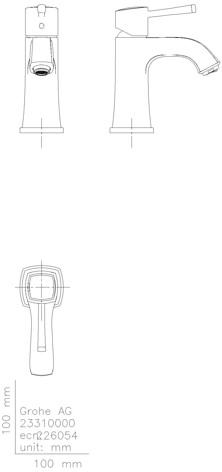 GROHE EH-Waschtischbatterie Grandera 24370 M-Size glatter Körper chrom/gold