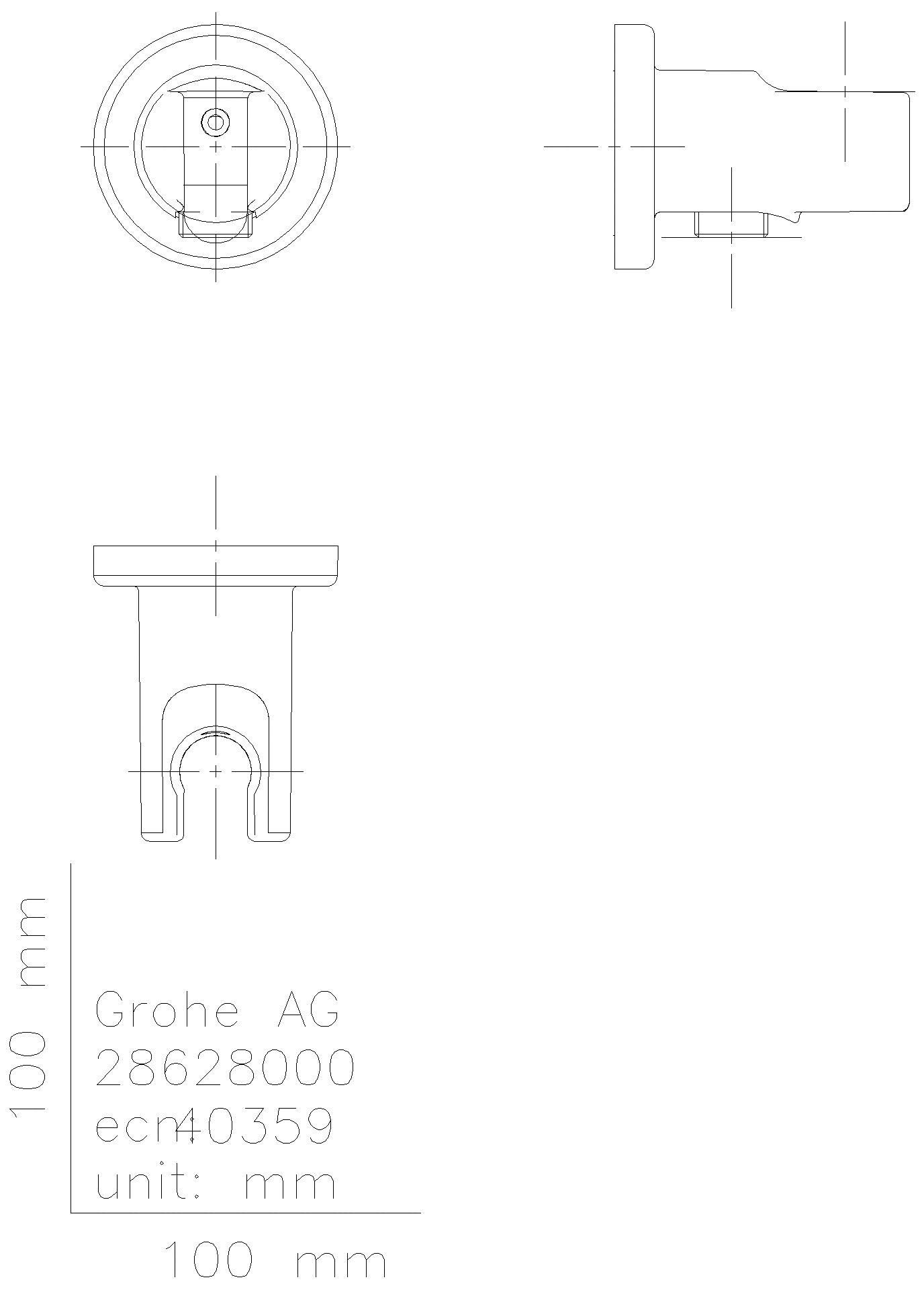 GROHE Wandanschlussbogen Tempesta 28628_1 mit Brausehalter chrom