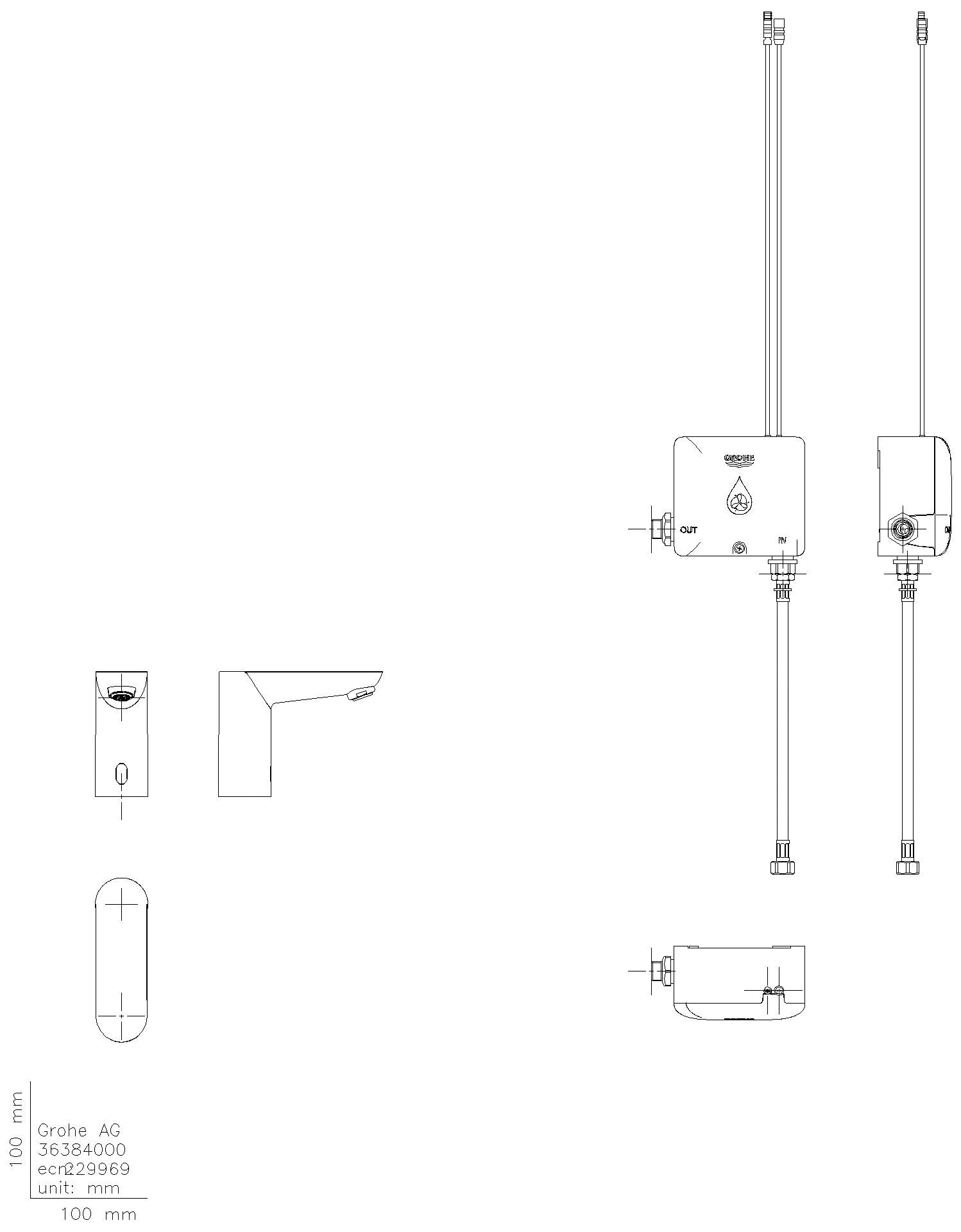 GROHE Powerbox Euroeco CE 36384 IR-Elektronik für WT ohne Mischung chrom