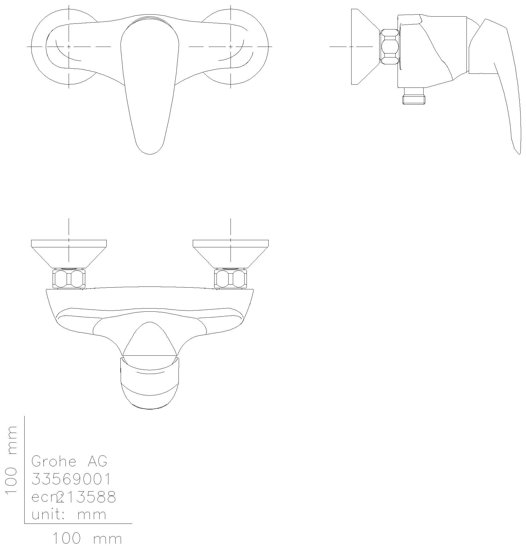 GROHE Brausebatterie Eurodisc C 33569_2 Wandmontage eigensicher chrom