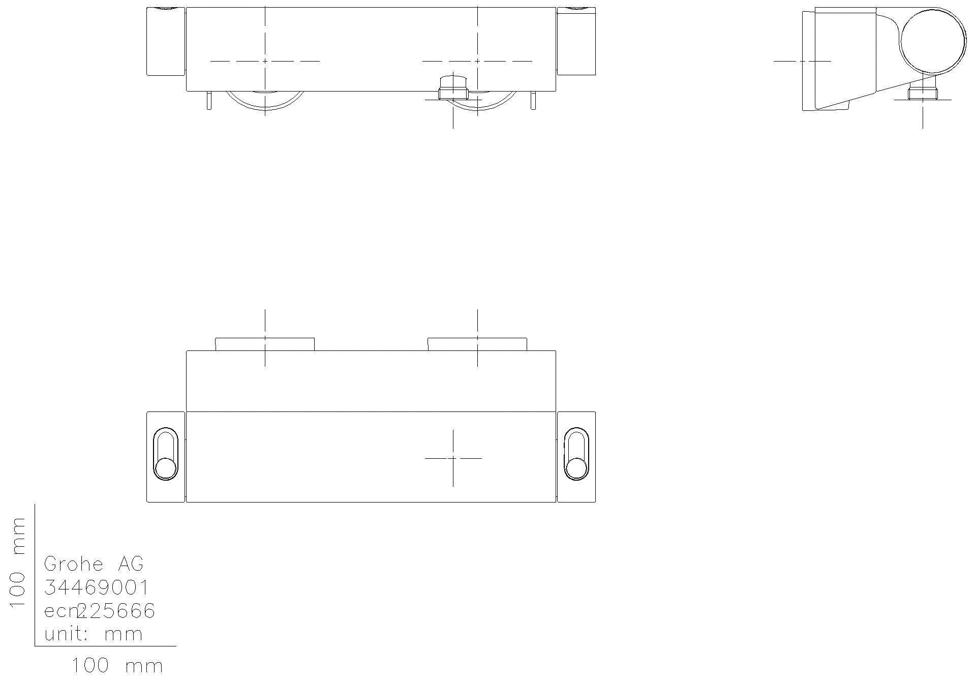GROHE THM-Brausebatterie Grohtherm 2000 34469_1 Wandmontage mit Ablage chrom