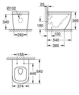 GROHE Euro Keramik Stand-Tiefspül-WC GROHE - GROHE Euro Keramik Stand-Tiefspül-WC