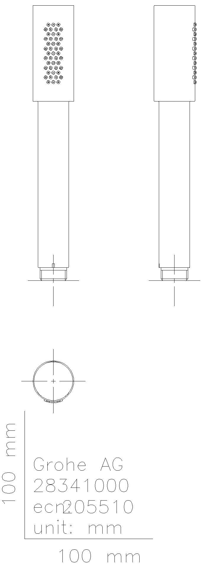 GROHE Handbrause Rainshower Aqua Stick 26891 Metall 1 Strahl 9,5 l/min chrom