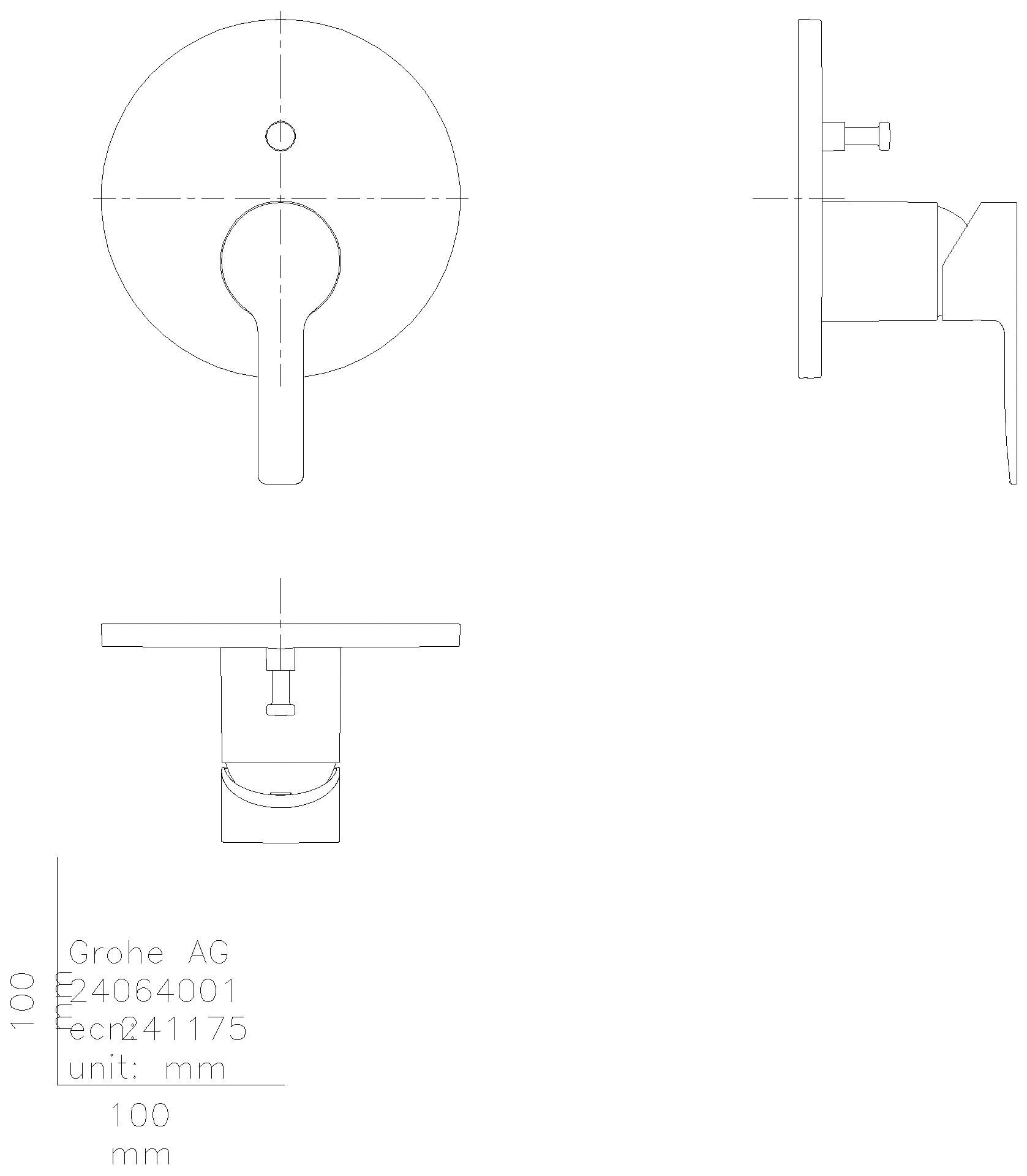 GROHE EH-Wannenbatterie Lineare 24064_1 FMS für 35604 supersteel