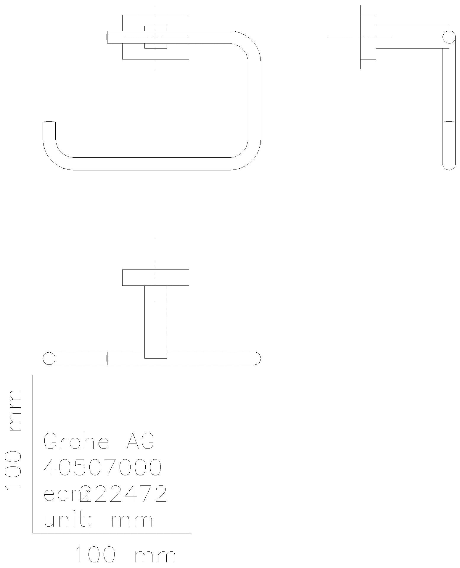 GROHE - GROHE WC-Papierhalter Essentials Cube 40507_1 ohne Deckel chrom