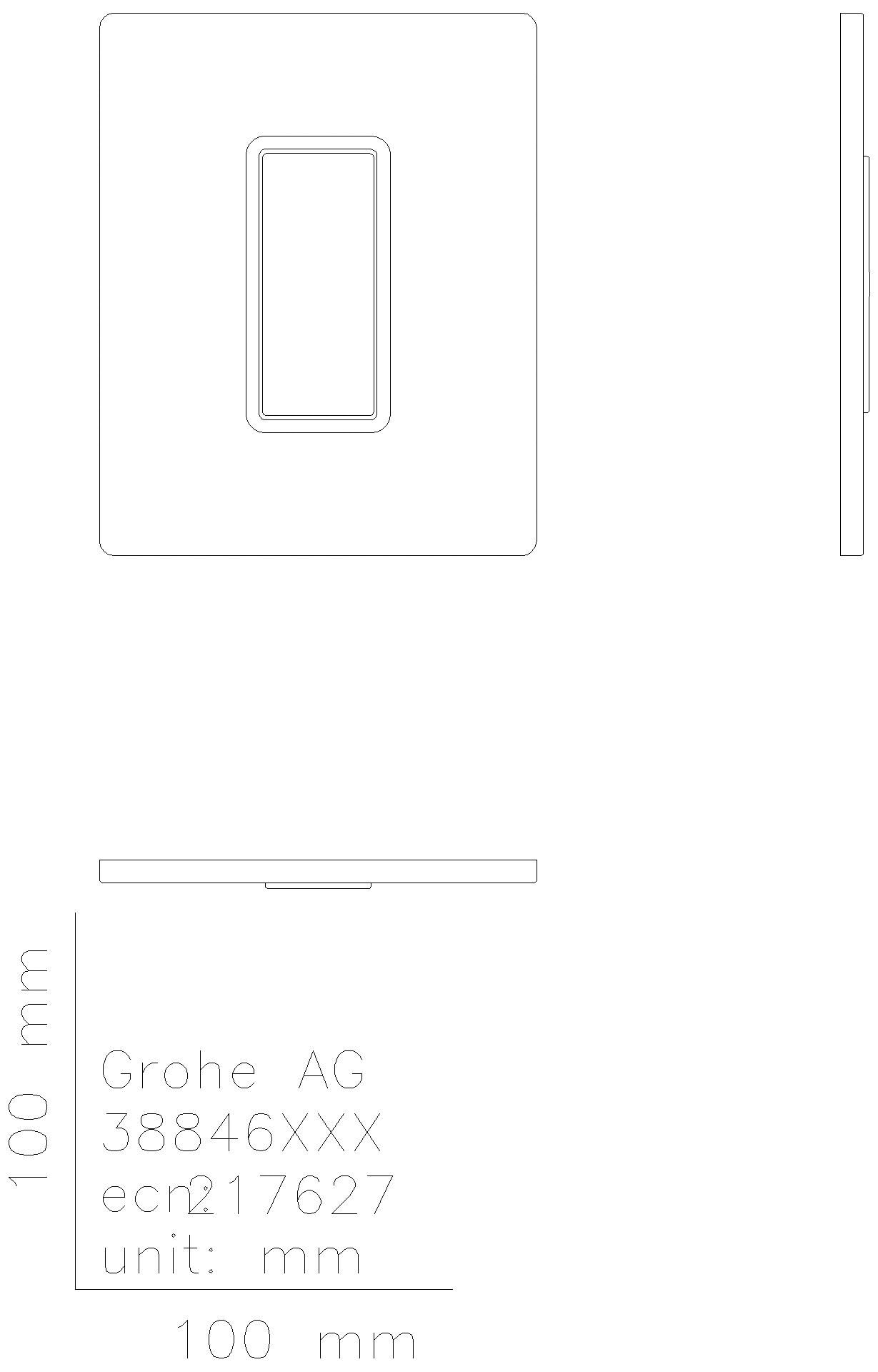 GROHE Urinal-Betätig. Skate Cosmopolitan 38846 mit Glasoberfläche velvet black