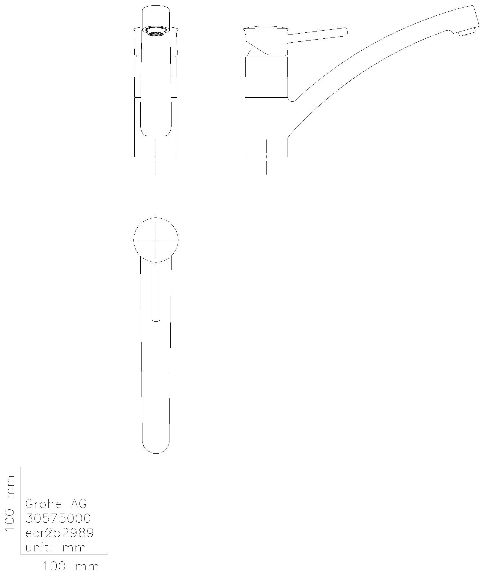 GROHE EH-Spültischbatterie BauClassic 30575 flacher Auslauf chrom