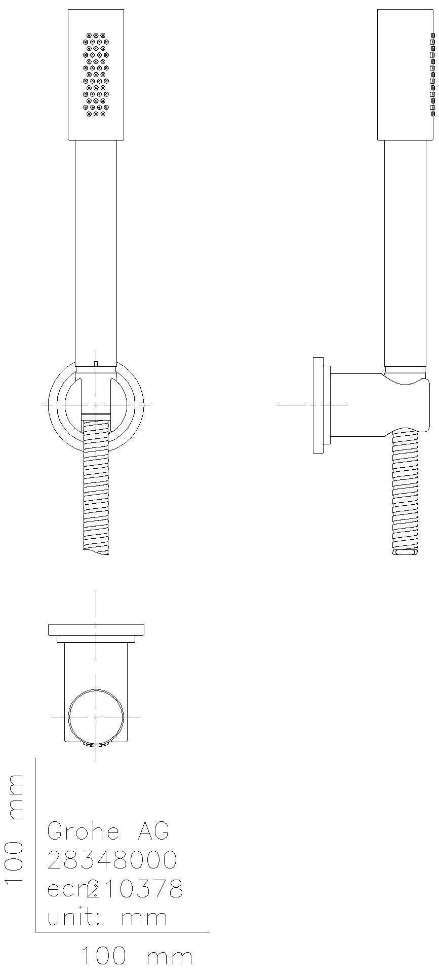 GROHE Wandhalterset Rainshower Aqua Stick 26892 Metall 1 Strahlart chrom