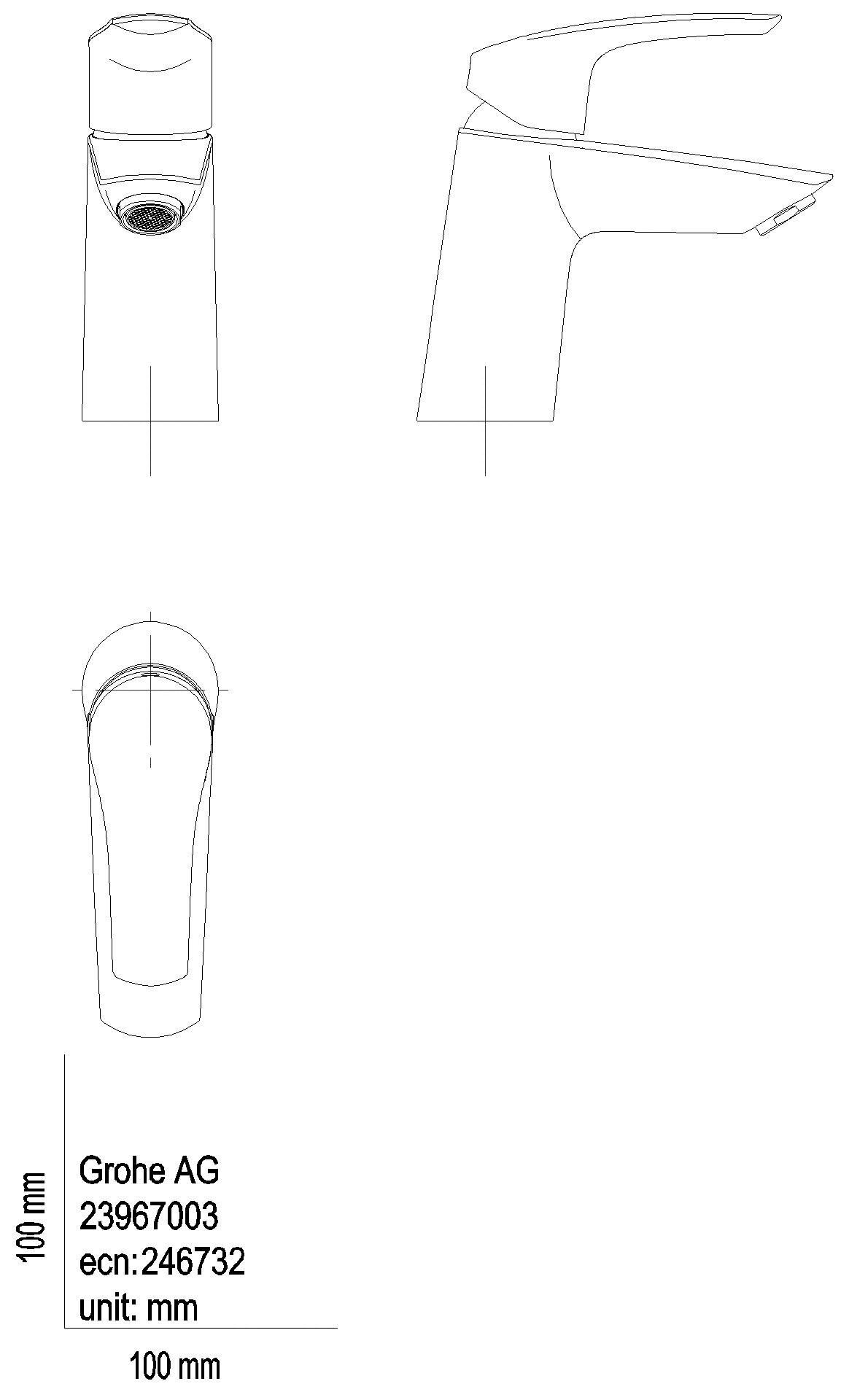 GROHE EH-WT-Batterie Eurosmart 23968_3 S-Size gen. gl.K. PO-A.grt. matt black