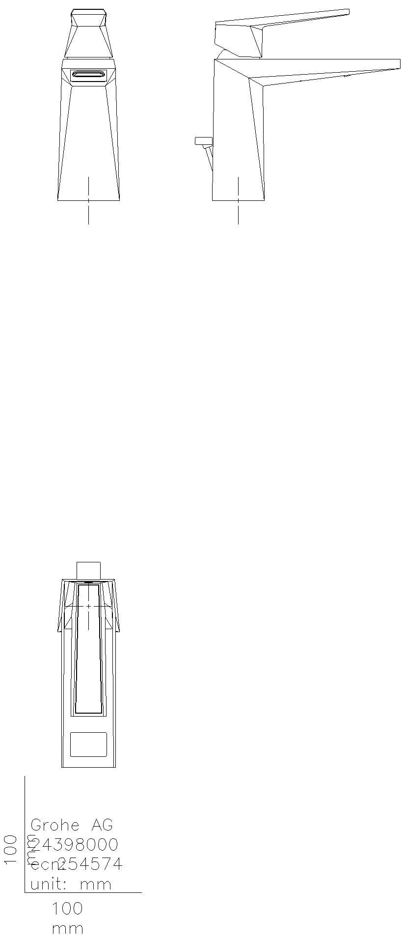 GROHE EH-WT-Batterie Allure Brilliant PC 24398 M-Size Griff WA-Caesarstone chrom