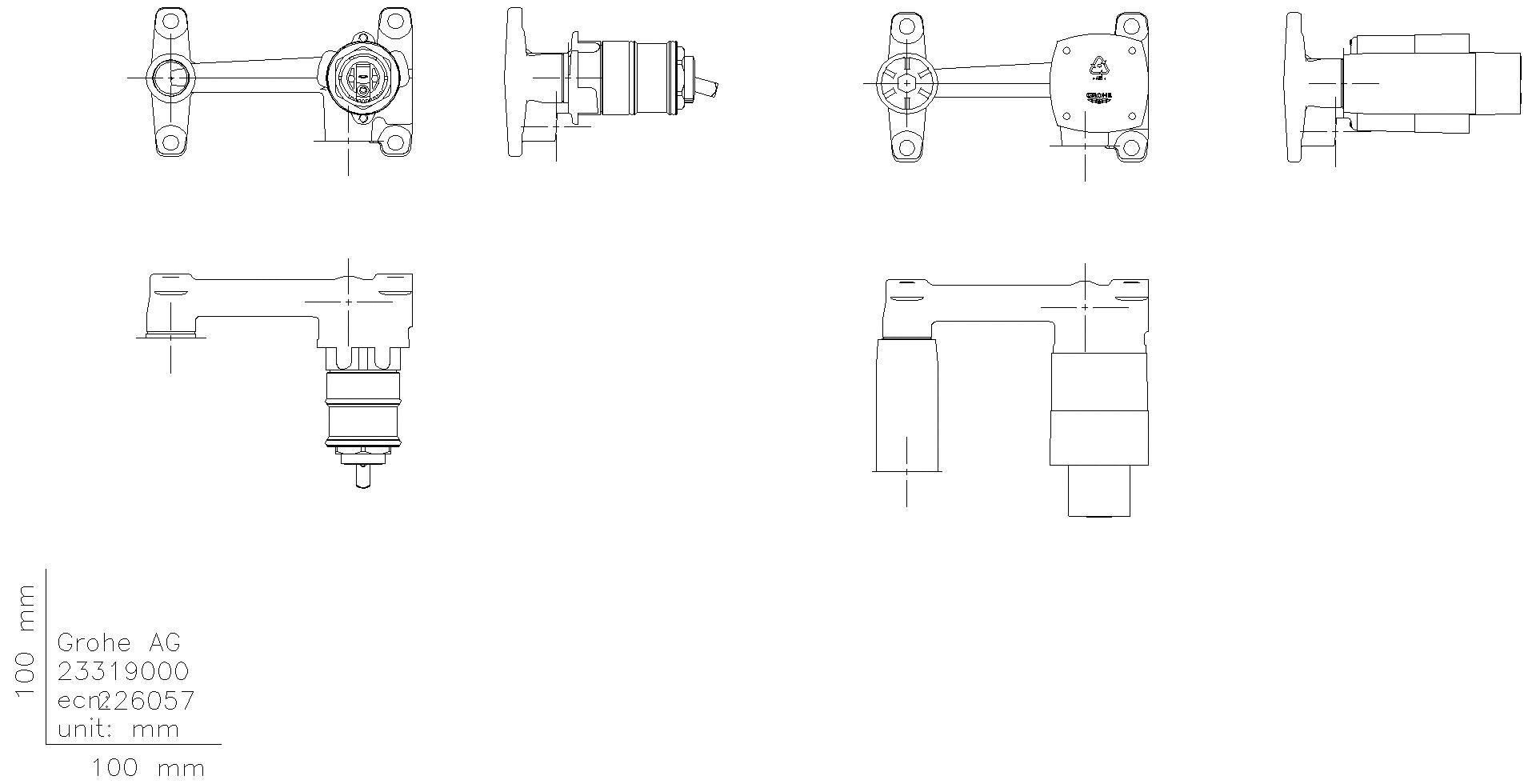 GROHE - GROHE EH-Unterputz-Einbaukörper 23319 für 2-Loch-WT-Batterien