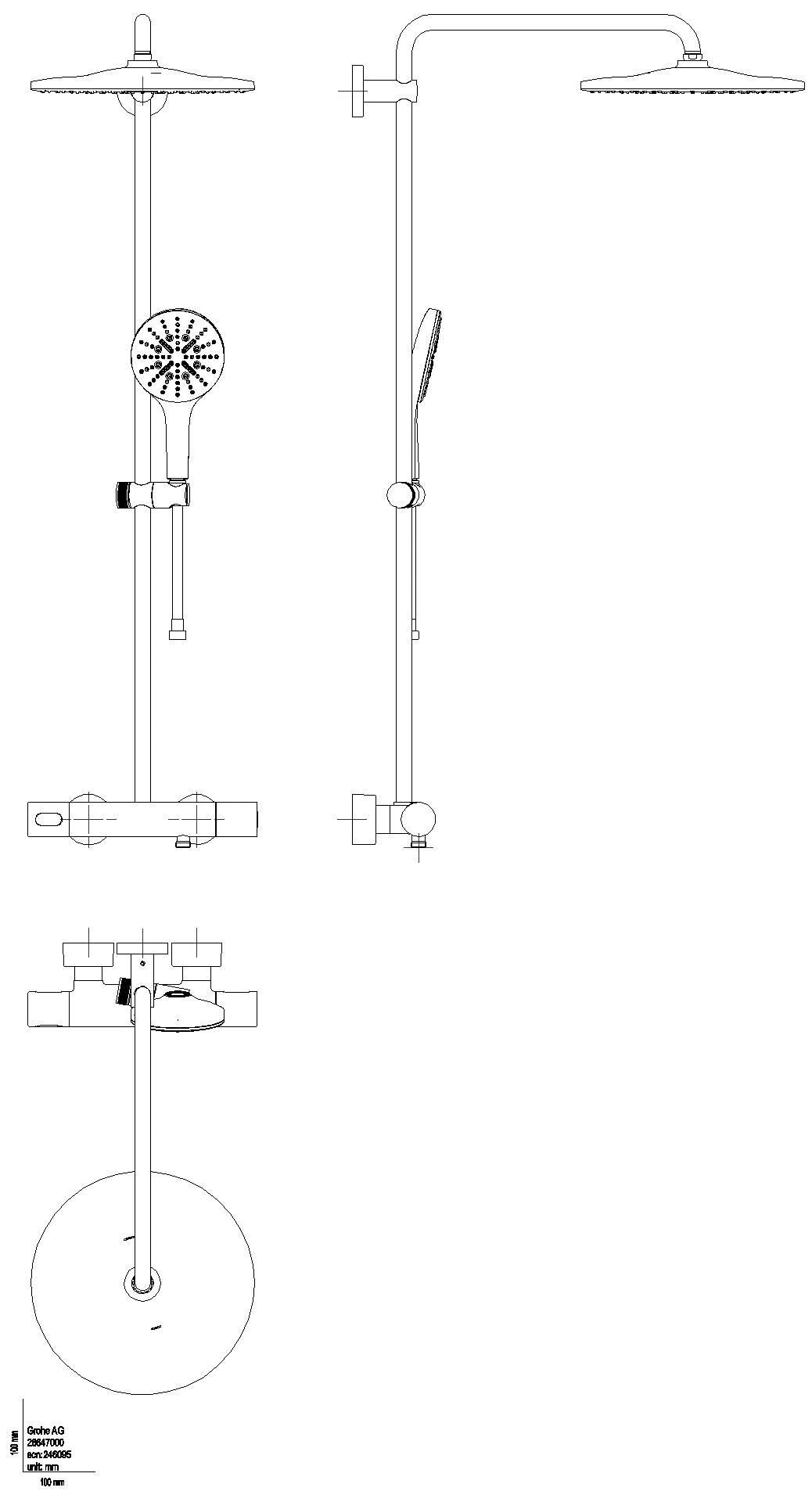 GROHE Duschsystem Rainshower SmartActive 310 26836 mit THM hard graphite